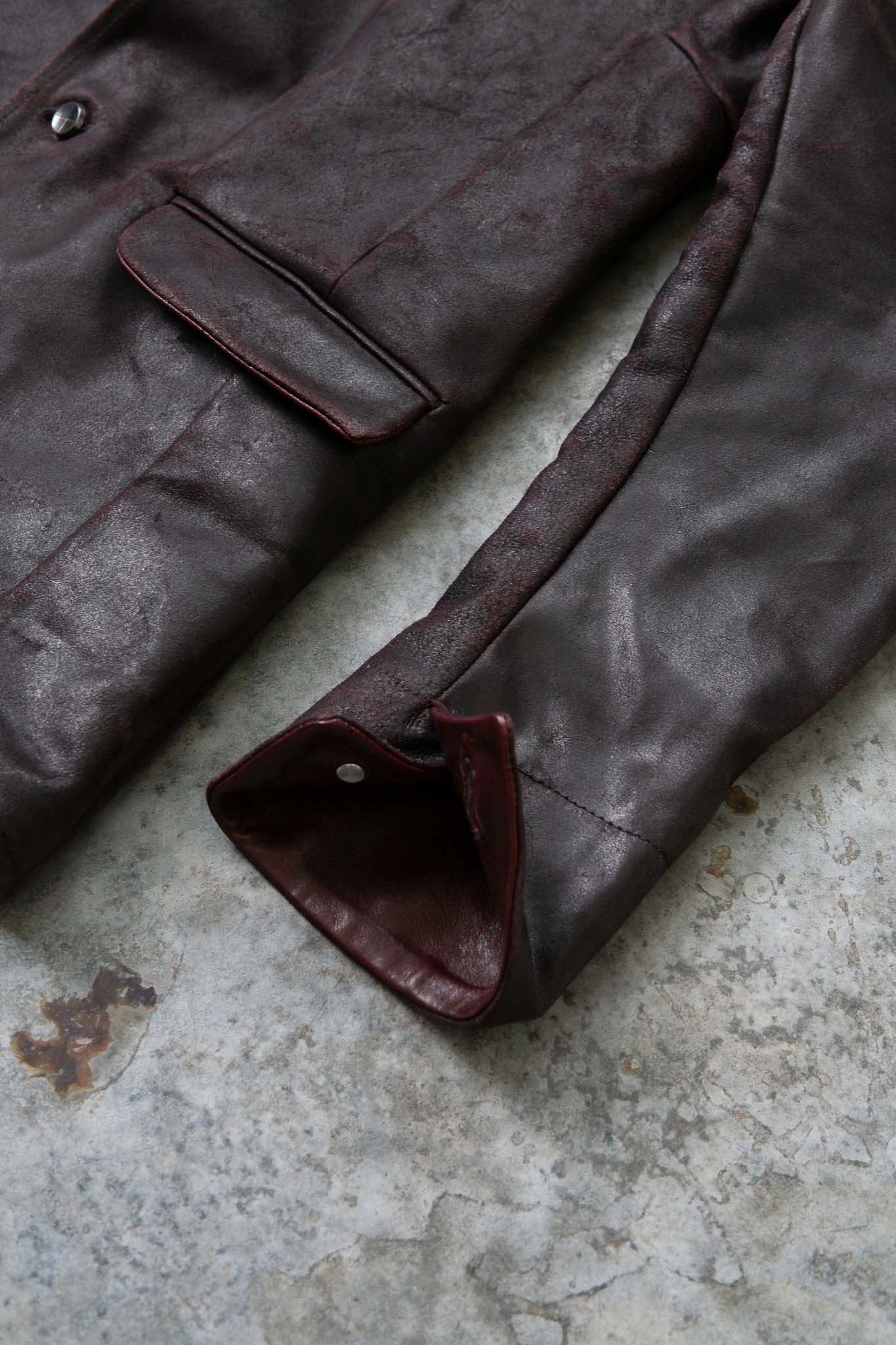 HORSE RESIN LEATHER SHOWL COLLAR JACKET JJK-4