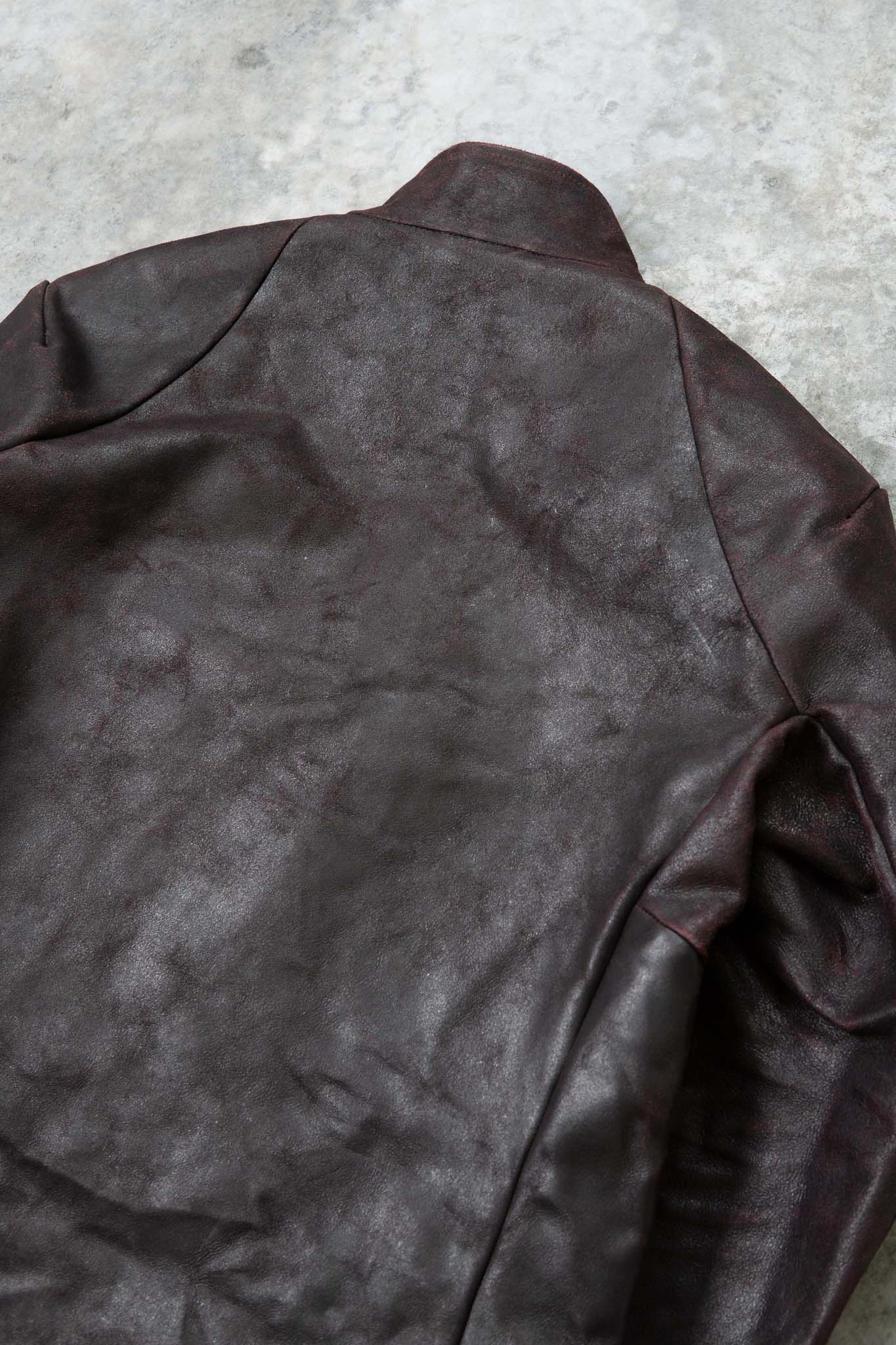 HORSE RESIN LEATHER SHOWL COLLAR JACKET JJK-4