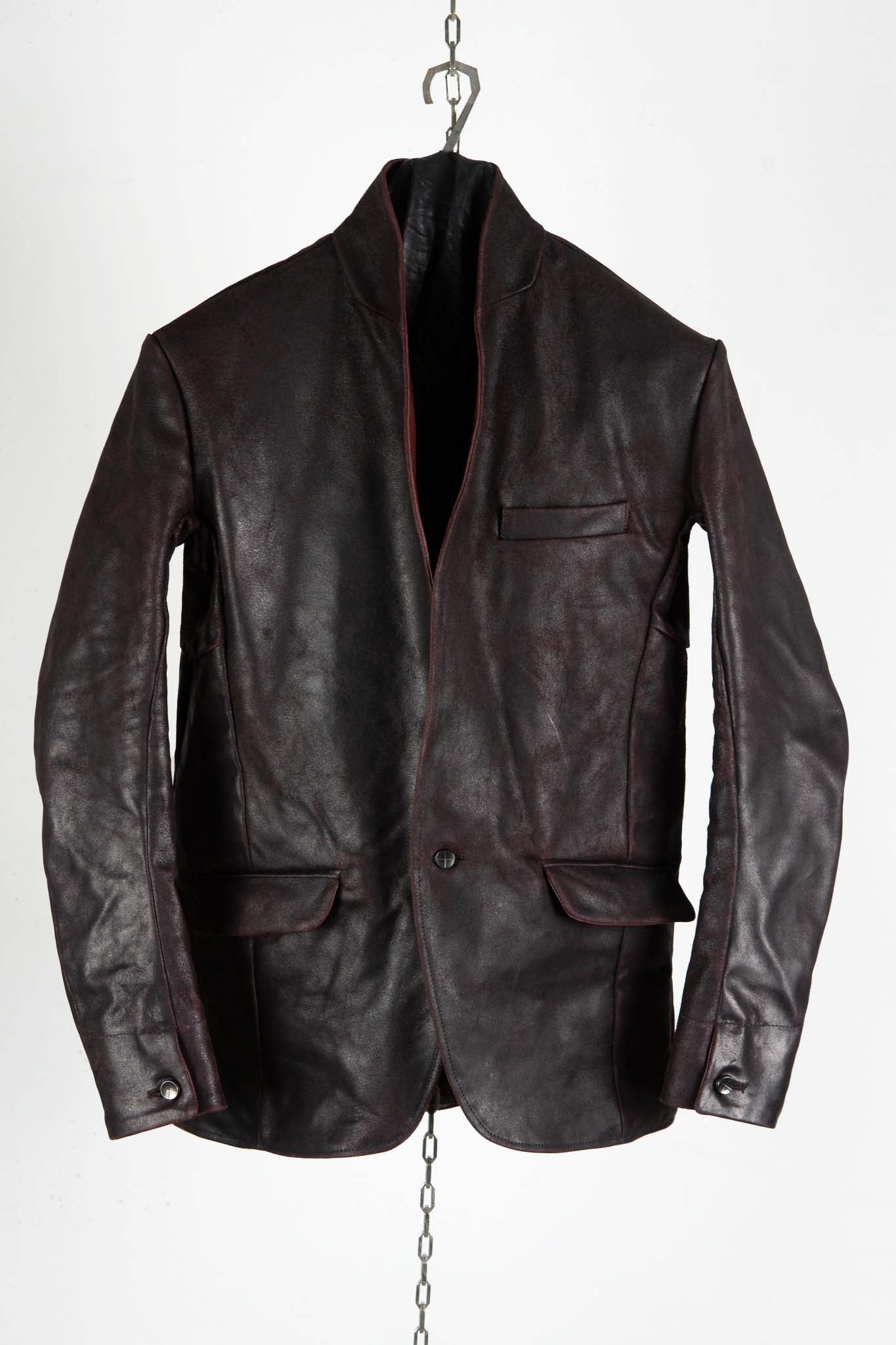HORSE RESIN LEATHER SHOWL COLLAR JACKET JJK-4