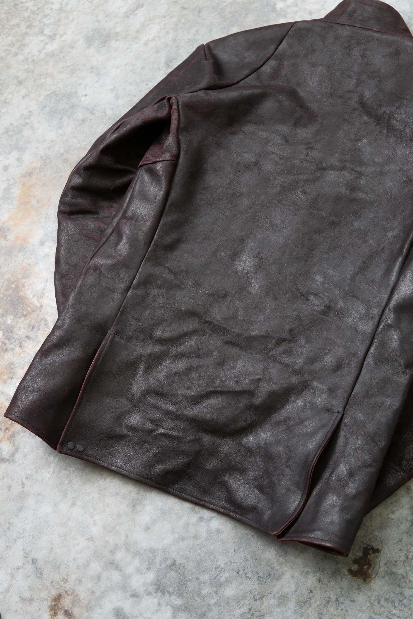 HORSE RESIN LEATHER SHOWL COLLAR JACKET JJK-4