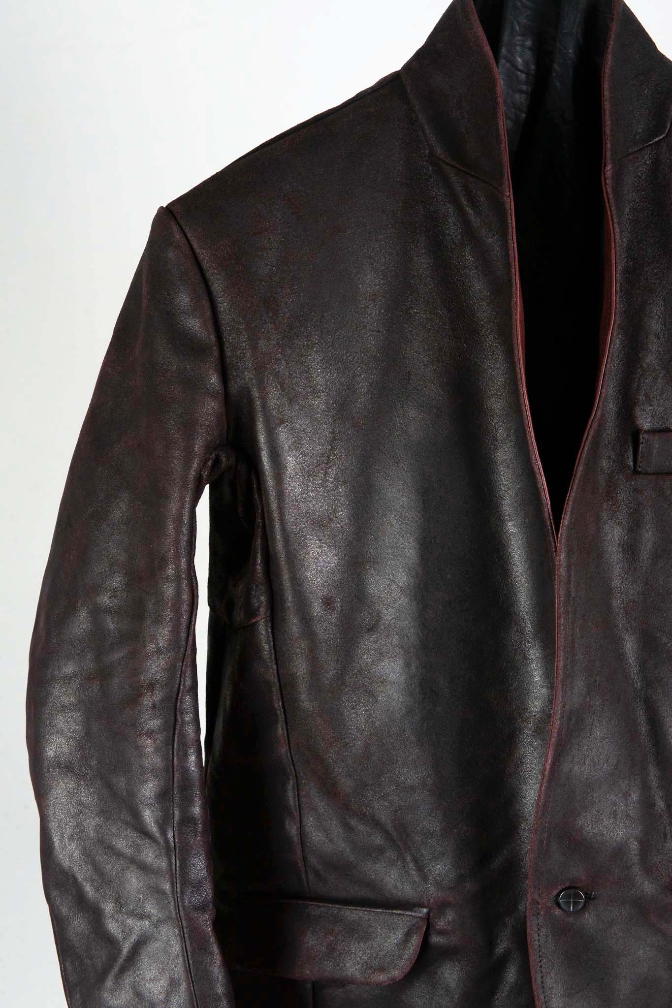 HORSE RESIN LEATHER SHOWL COLLAR JACKET JJK-4
