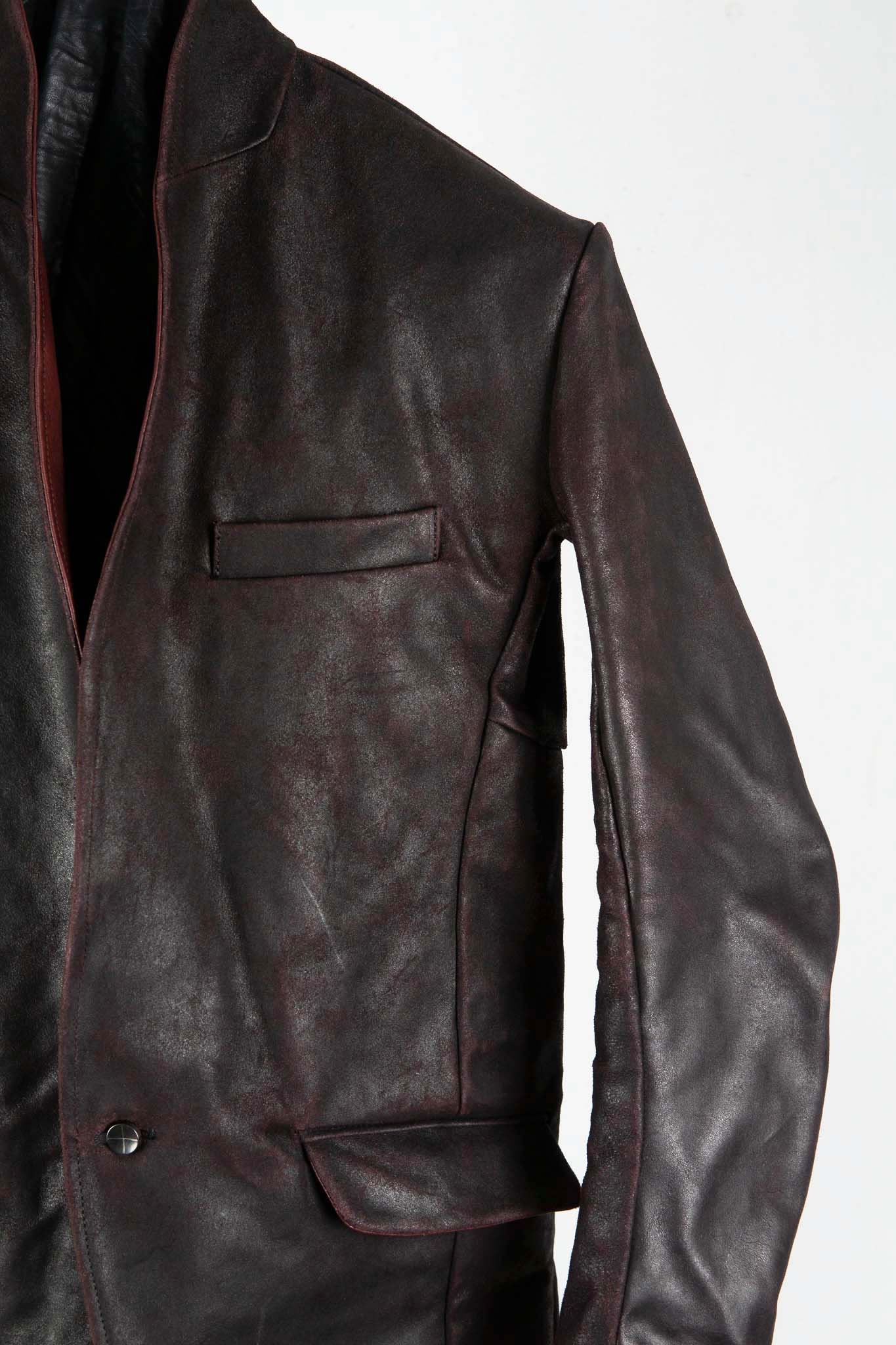 HORSE RESIN LEATHER SHOWL COLLAR JACKET JJK-4