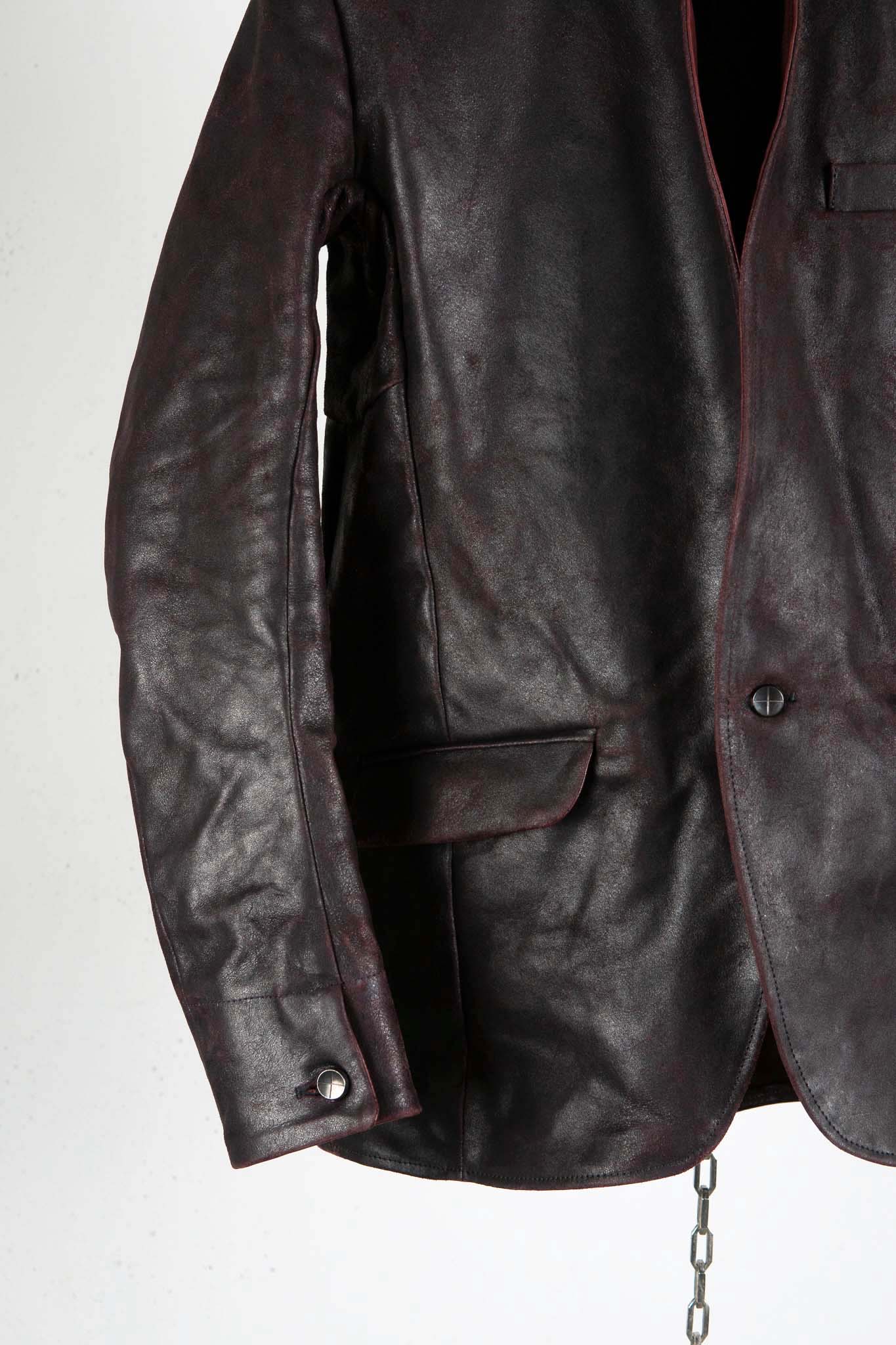 HORSE RESIN LEATHER SHOWL COLLAR JACKET JJK-4