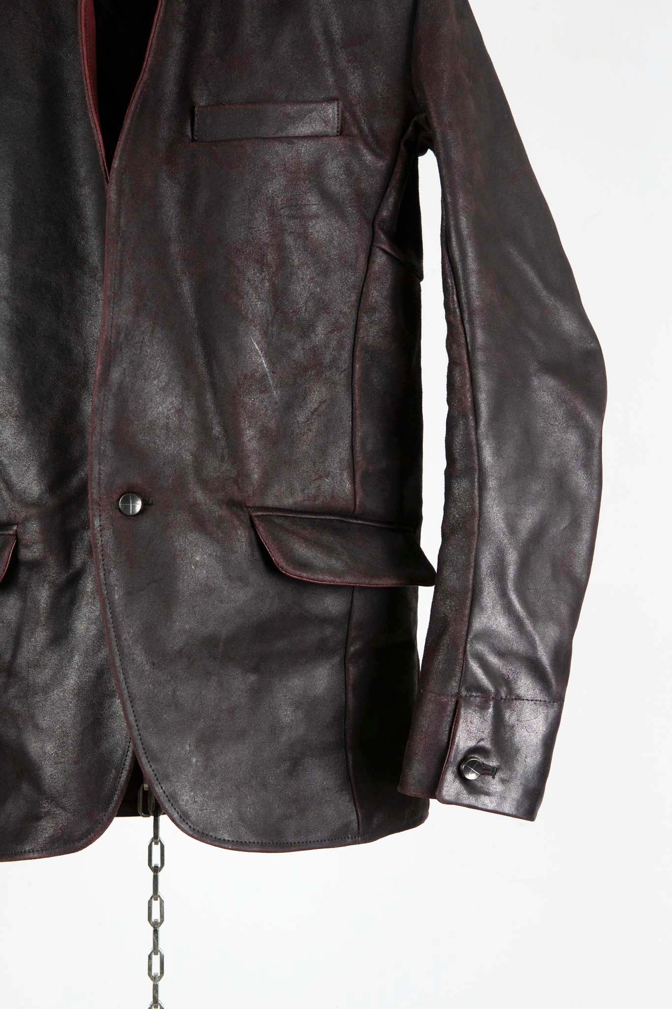 HORSE RESIN LEATHER SHOWL COLLAR JACKET JJK-4