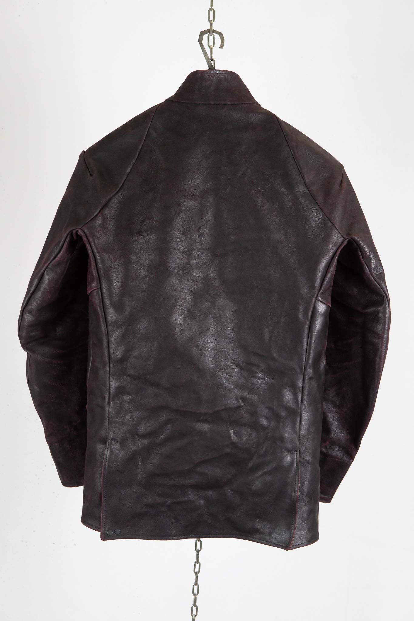 HORSE RESIN LEATHER SHOWL COLLAR JACKET JJK-4