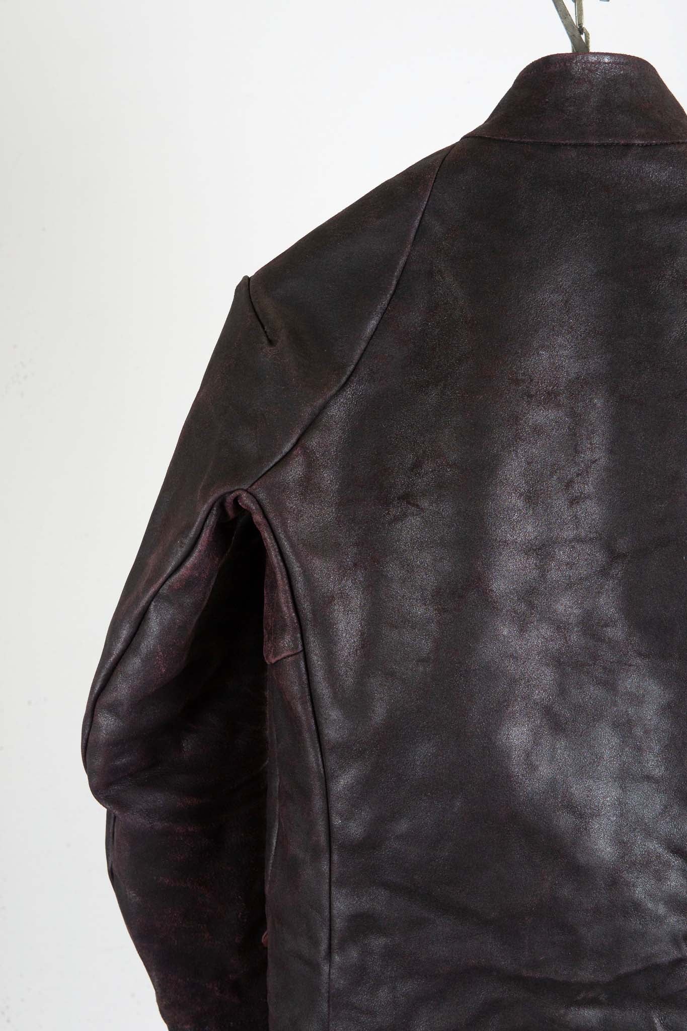 HORSE RESIN LEATHER SHOWL COLLAR JACKET JJK-4