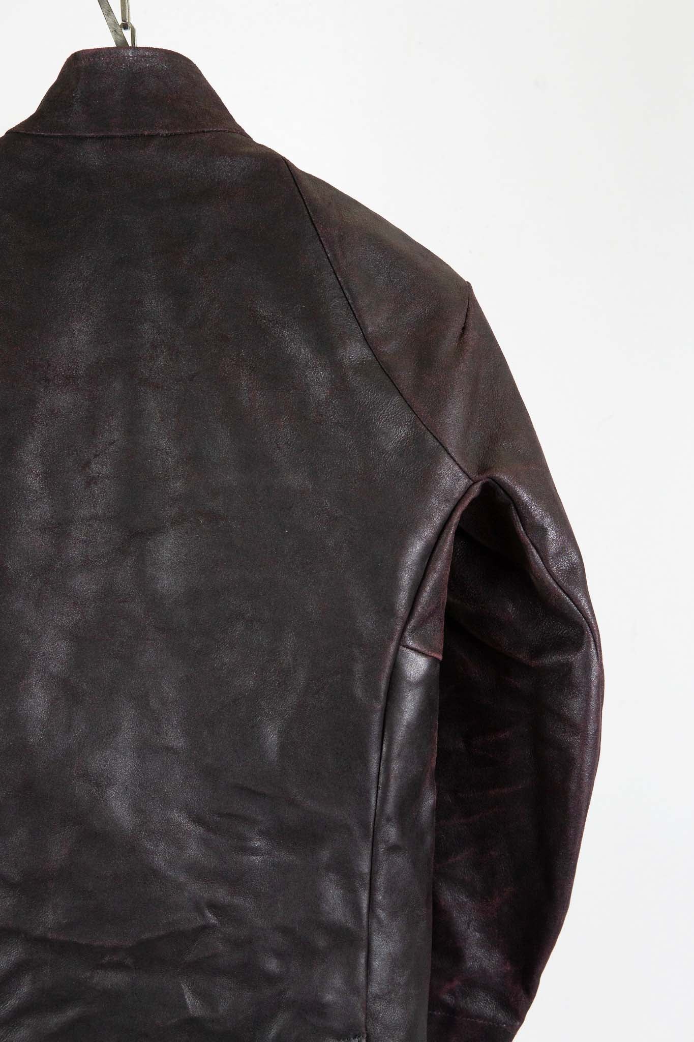 HORSE RESIN LEATHER SHOWL COLLAR JACKET JJK-4