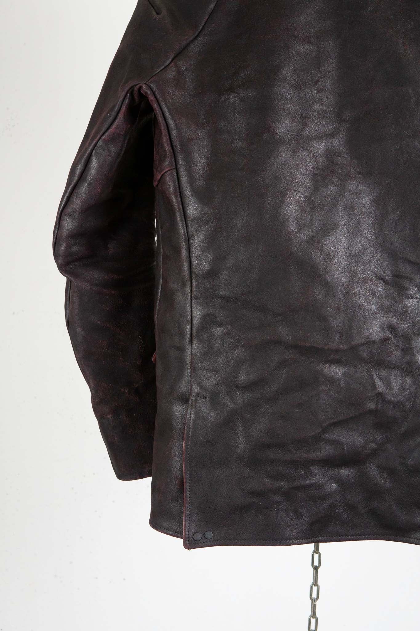 HORSE RESIN LEATHER SHOWL COLLAR JACKET JJK-4