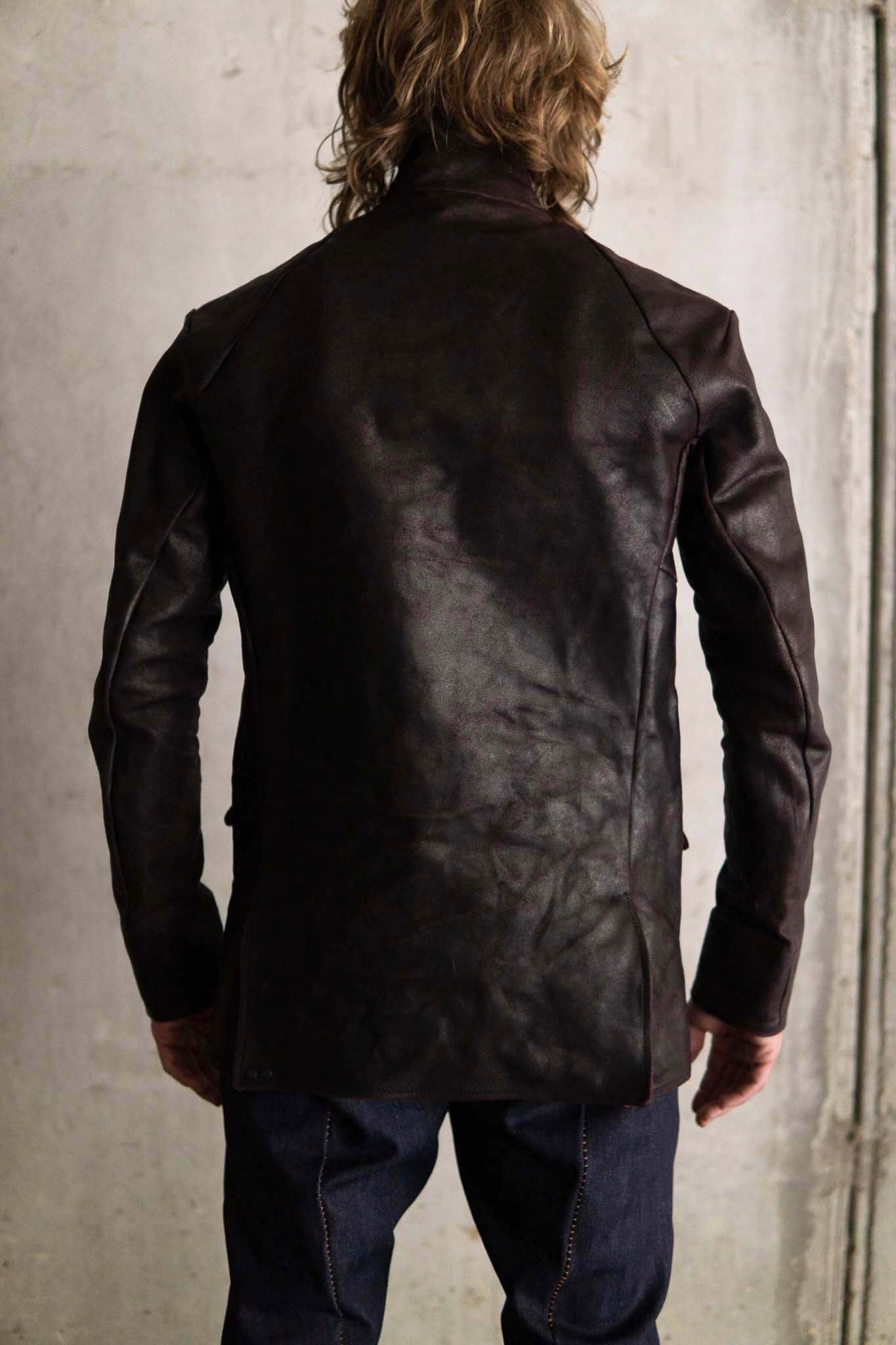 HORSE RESIN LEATHER SHOWL COLLAR JACKET JJK-4