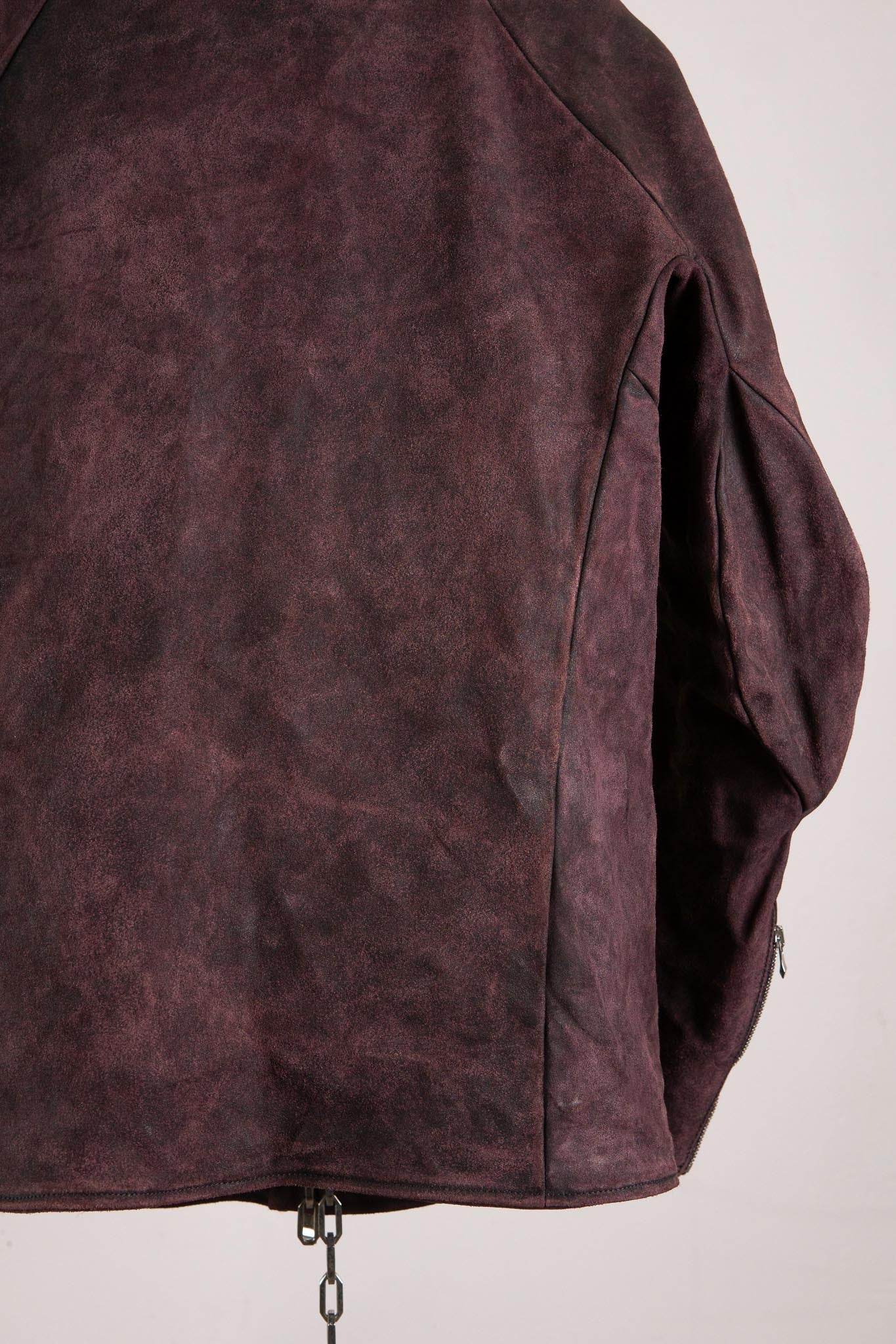 HORSE RESIN LEATHER ZIP FRONT BLOUSON LINED SJ-5 WASHED