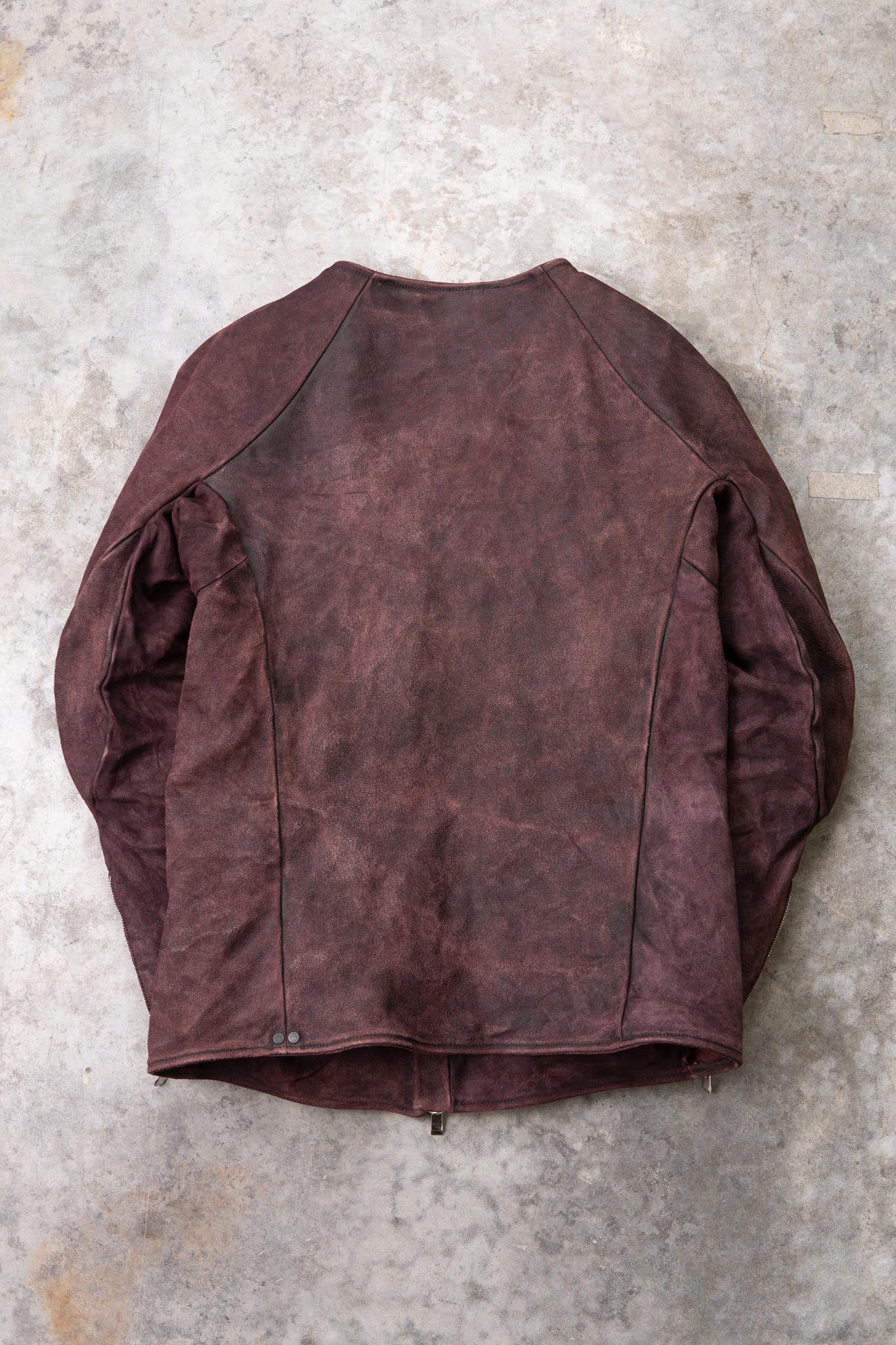 HORSE RESIN LEATHER ZIP FRONT BLOUSON LINED SJ-5 WASHED