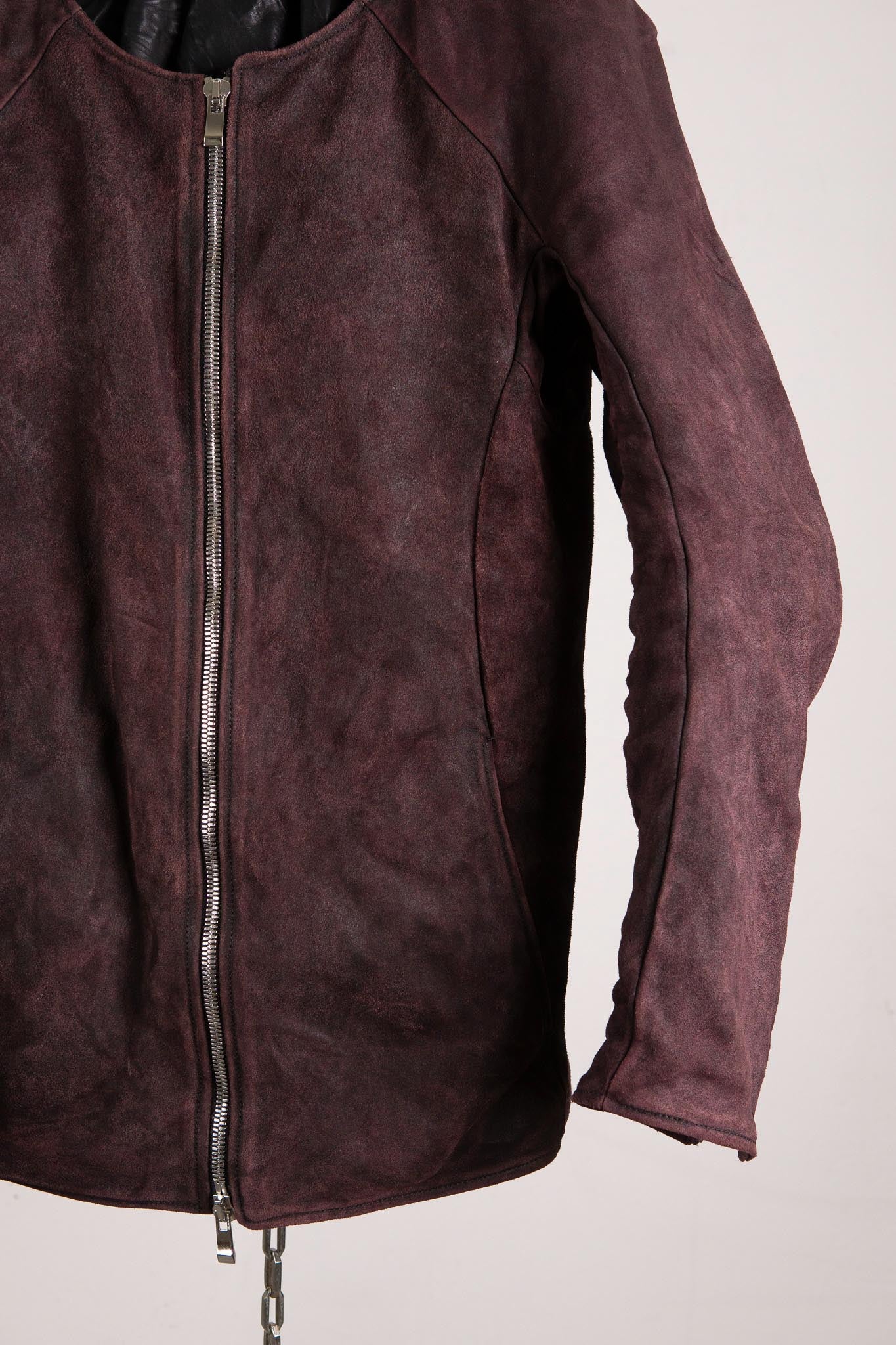 HORSE RESIN LEATHER ZIP FRONT BLOUSON LINED SJ-5 WASHED