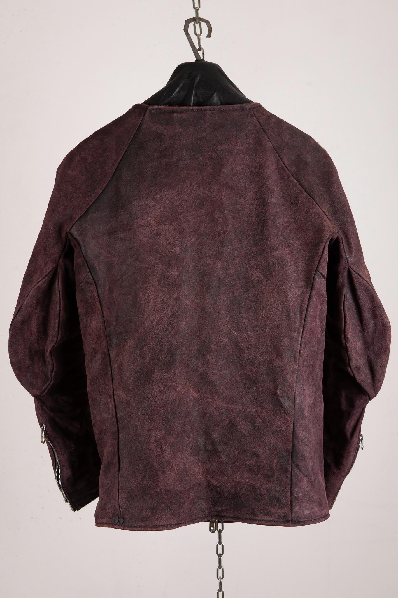 HORSE RESIN LEATHER ZIP FRONT BLOUSON LINED SJ-5 WASHED