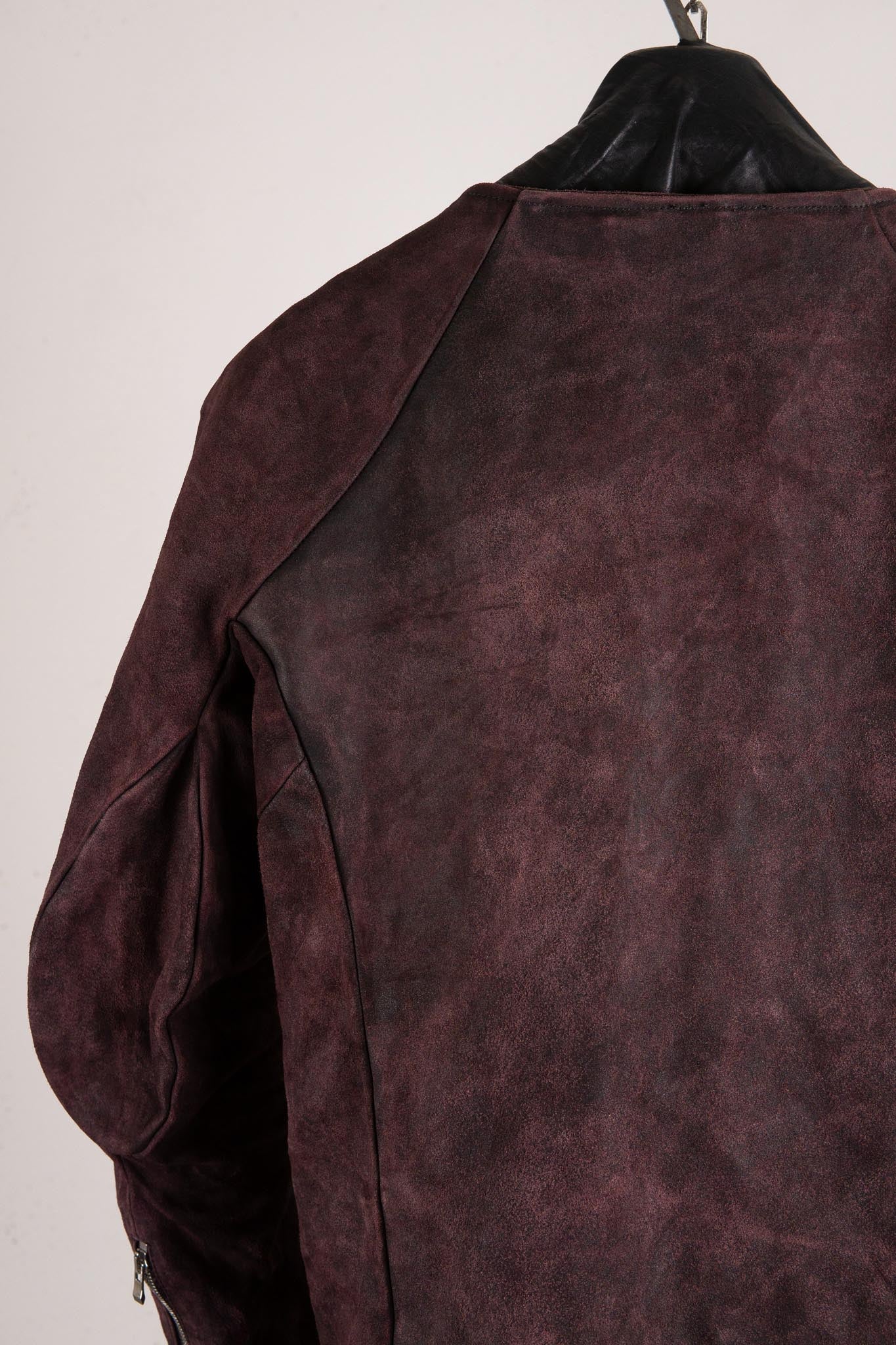 HORSE RESIN LEATHER ZIP FRONT BLOUSON LINED SJ-5 WASHED