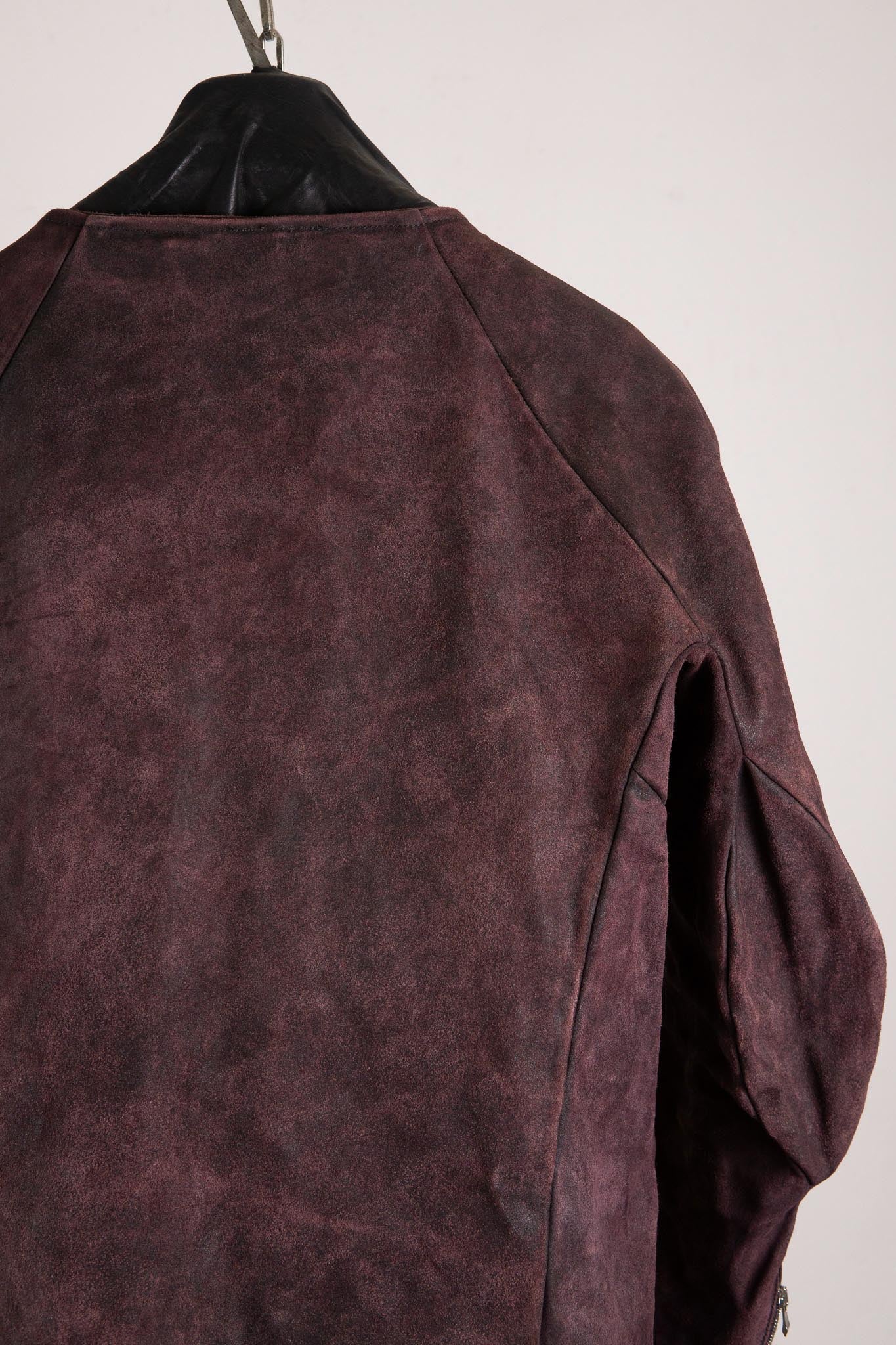 HORSE RESIN LEATHER ZIP FRONT BLOUSON LINED SJ-5 WASHED