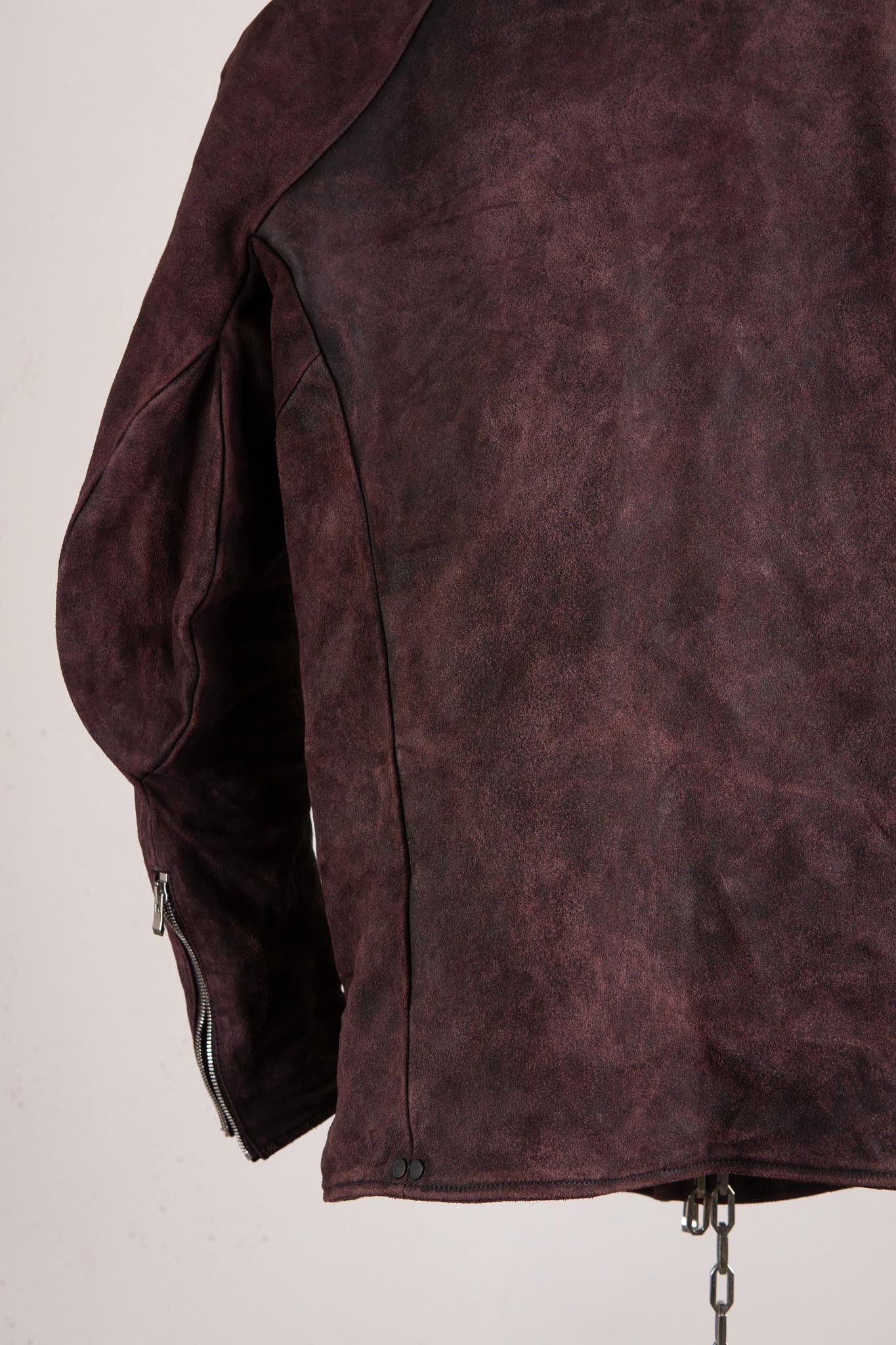 HORSE RESIN LEATHER ZIP FRONT BLOUSON LINED SJ-5 WASHED