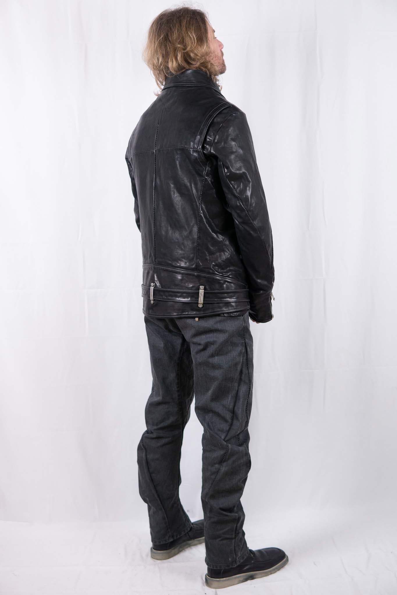 HORSE LEATHER DOUBLE BREAST MOTO LINED MB-5