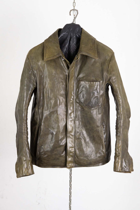 HORSE LEATHER SHIRT COLLAR BLOUSON MB-6 LINED