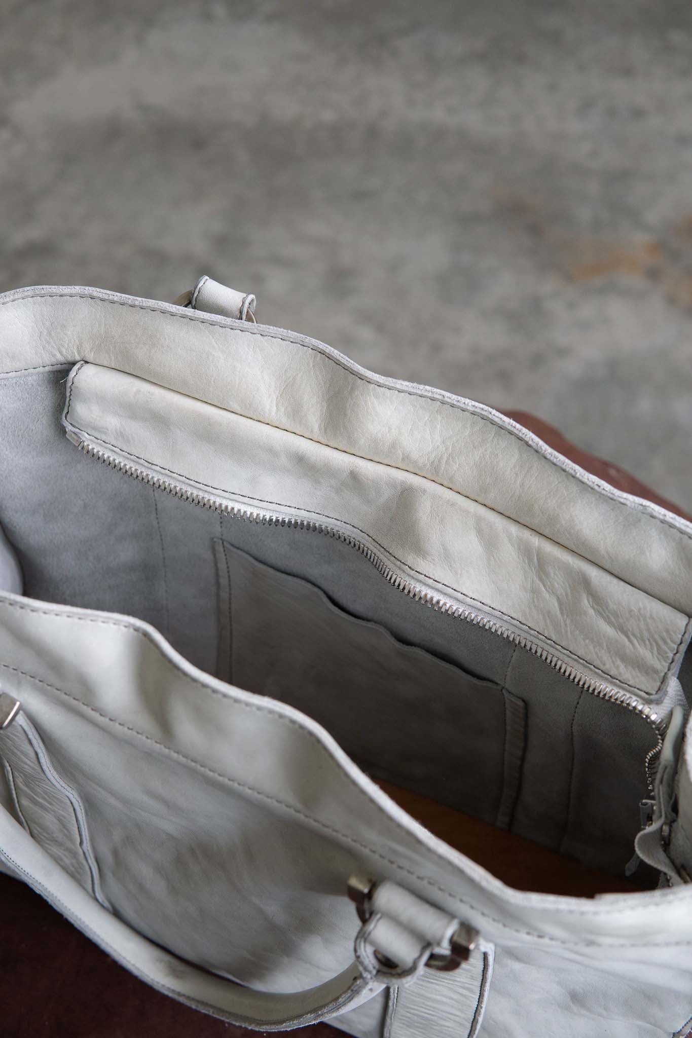 HORSE WHITE LEATHER BAG TOTE H-3 SMALL