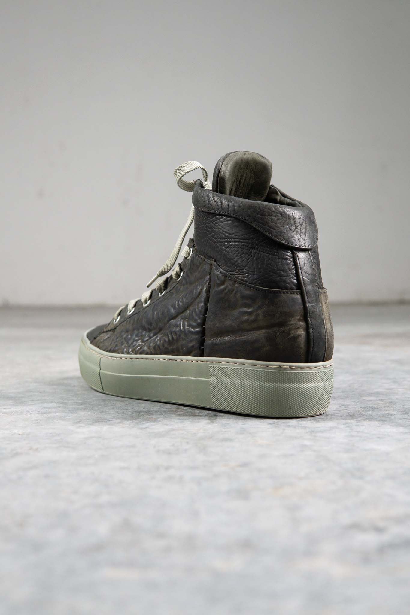 HORSE BUTT RG LEATHER SNEAKER SS-1H HIGH CUT WHITE HIGH RUBBER SOLES PIECE DYED