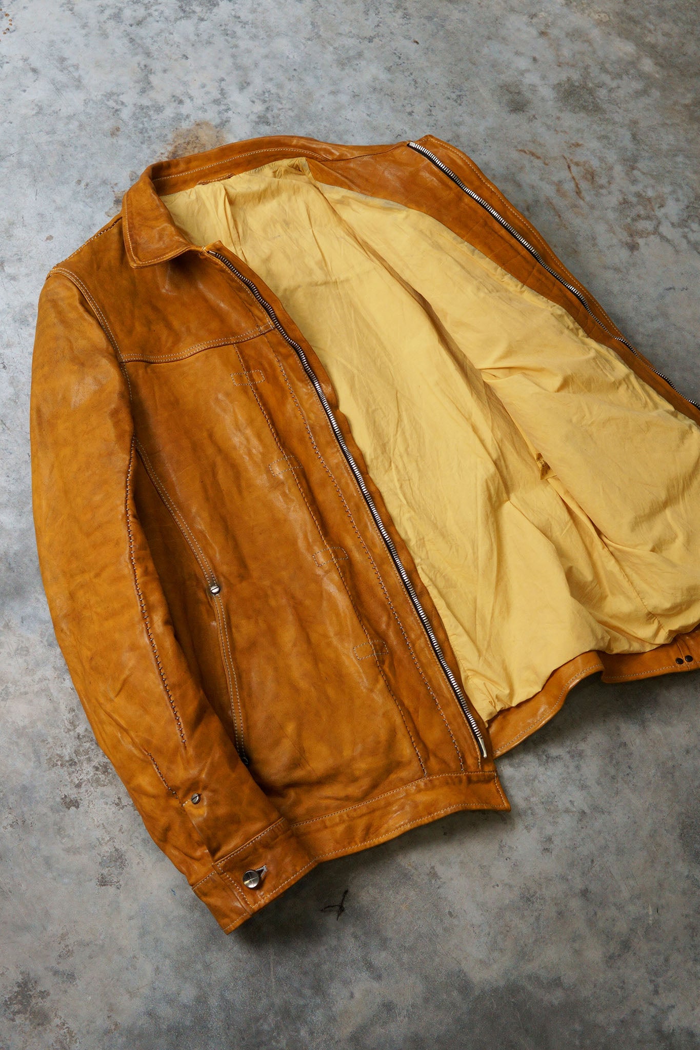 CALF LEATHER "JEAN" JACKET WITH ONE PIECE SLEEVES #2