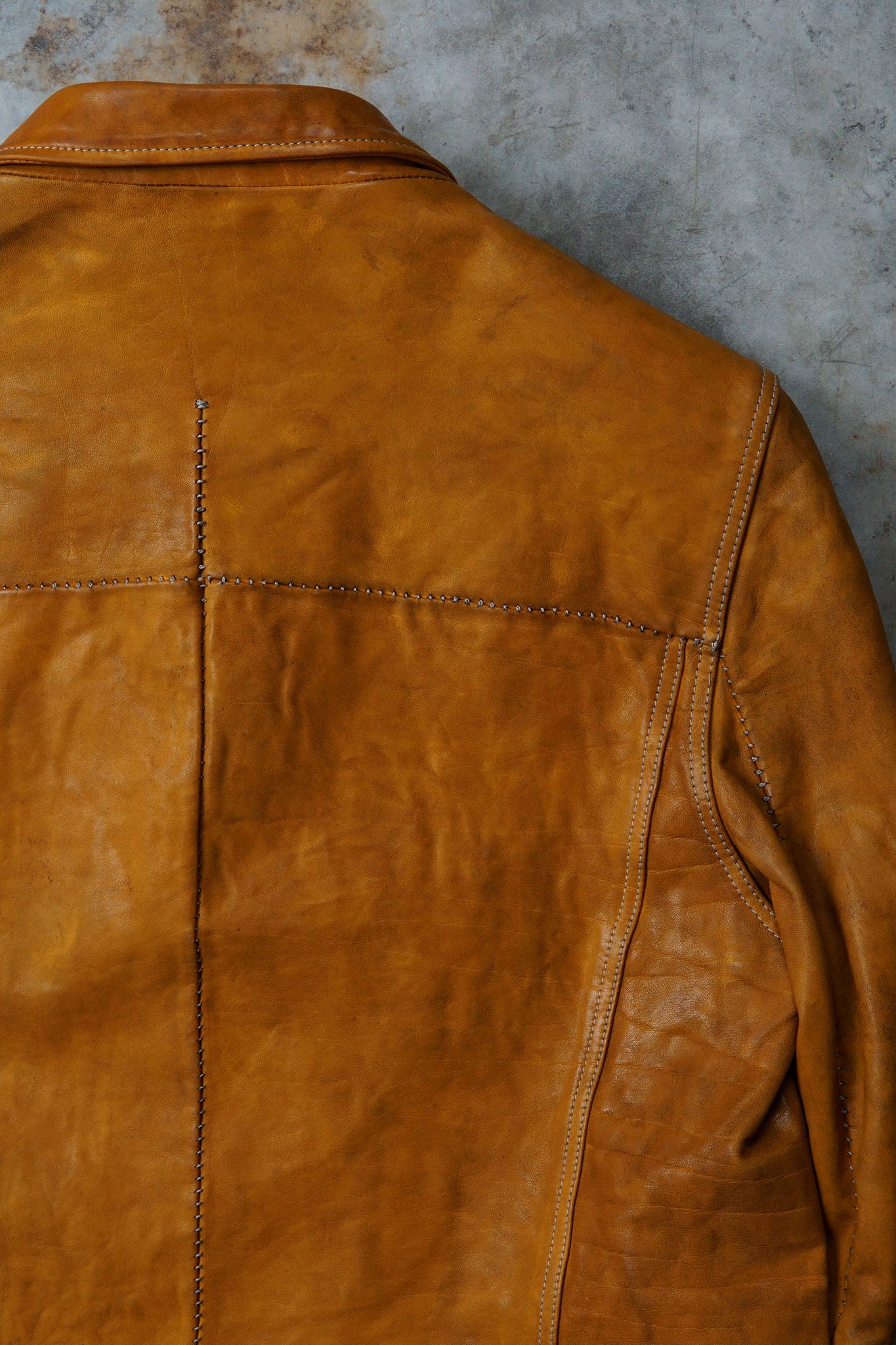 CALF LEATHER "JEAN" JACKET WITH ONE PIECE SLEEVES #2