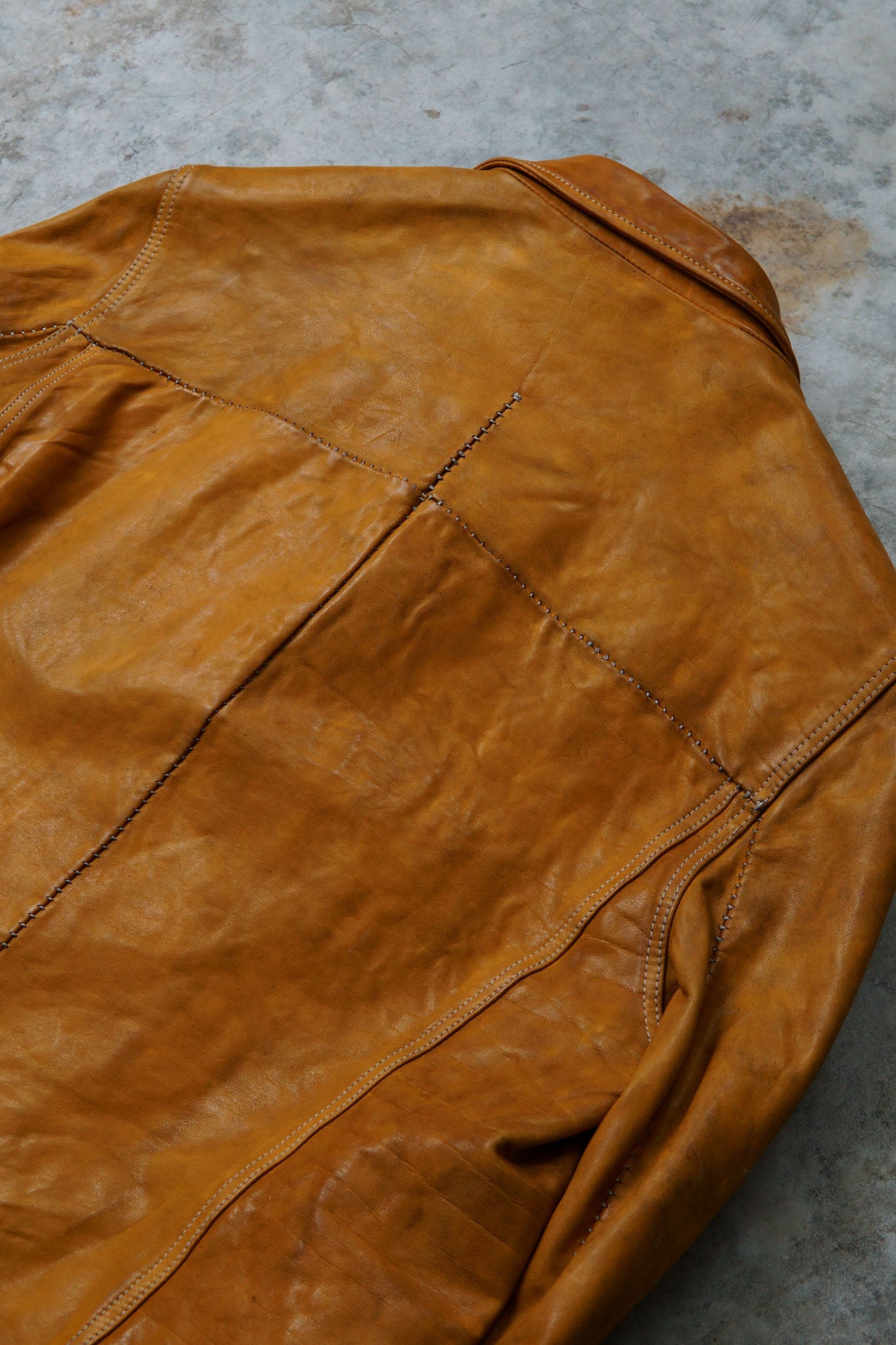 CALF LEATHER "JEAN" JACKET WITH ONE PIECE SLEEVES #2