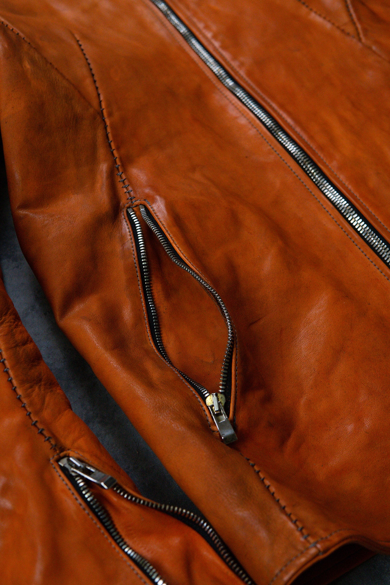 HORSE LEATHER COLLARLESS BIKER JACKET JB-4