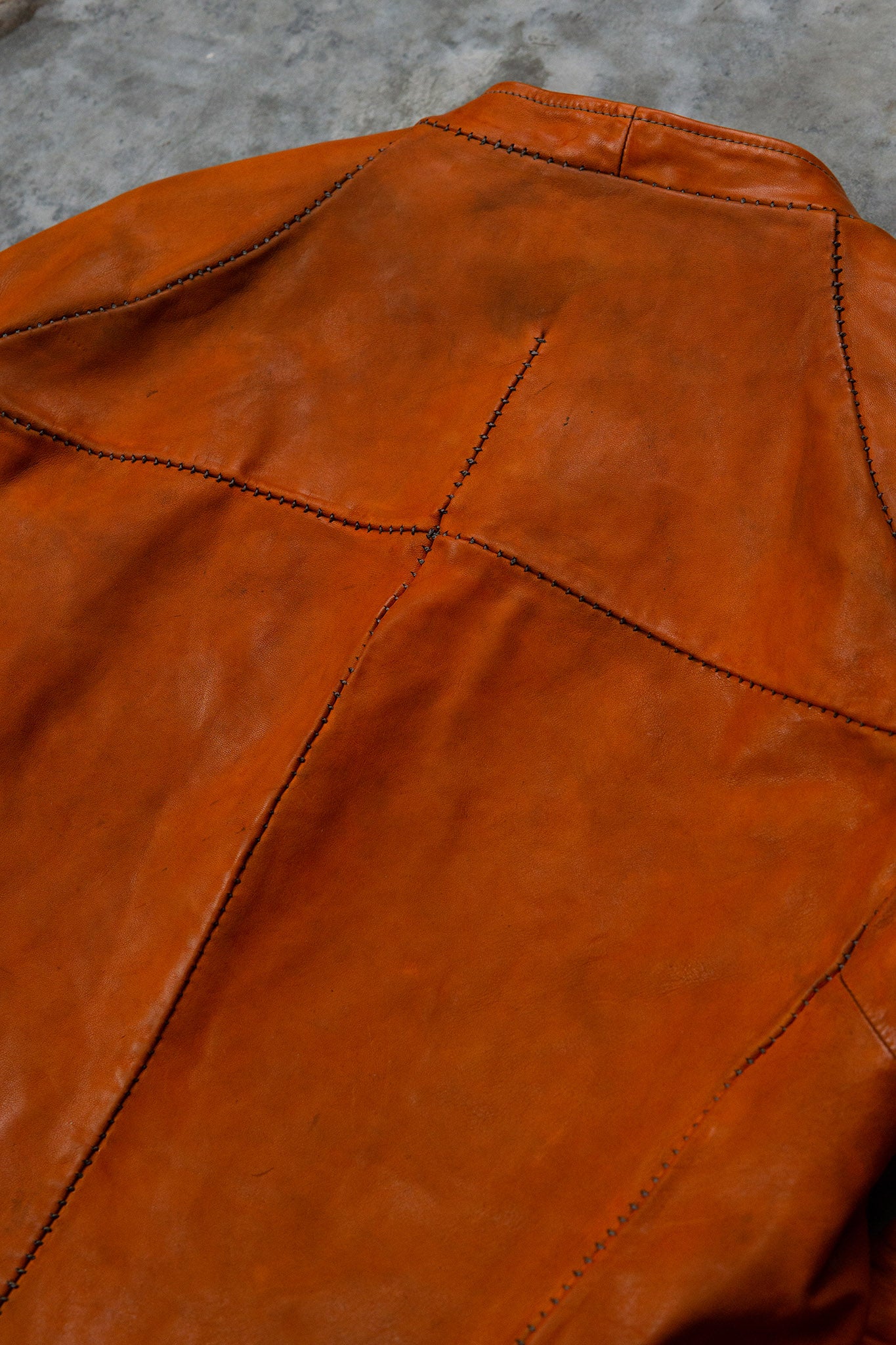 HORSE LEATHER COLLARLESS BIKER JACKET JB-4
