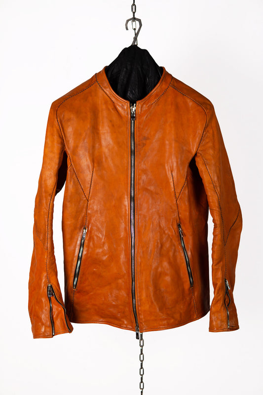 HORSE LEATHER COLLARLESS BIKER JACKET JB-4