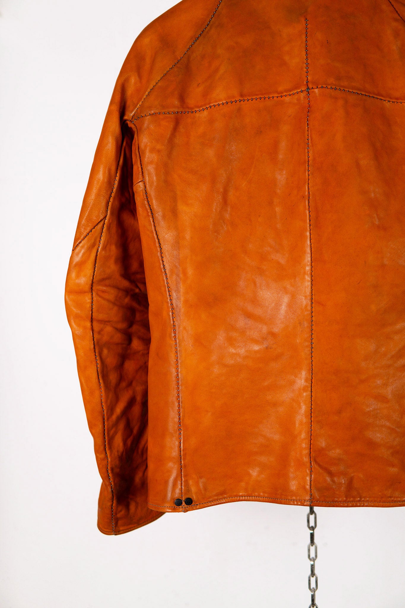HORSE LEATHER COLLARLESS BIKER JACKET JB-4