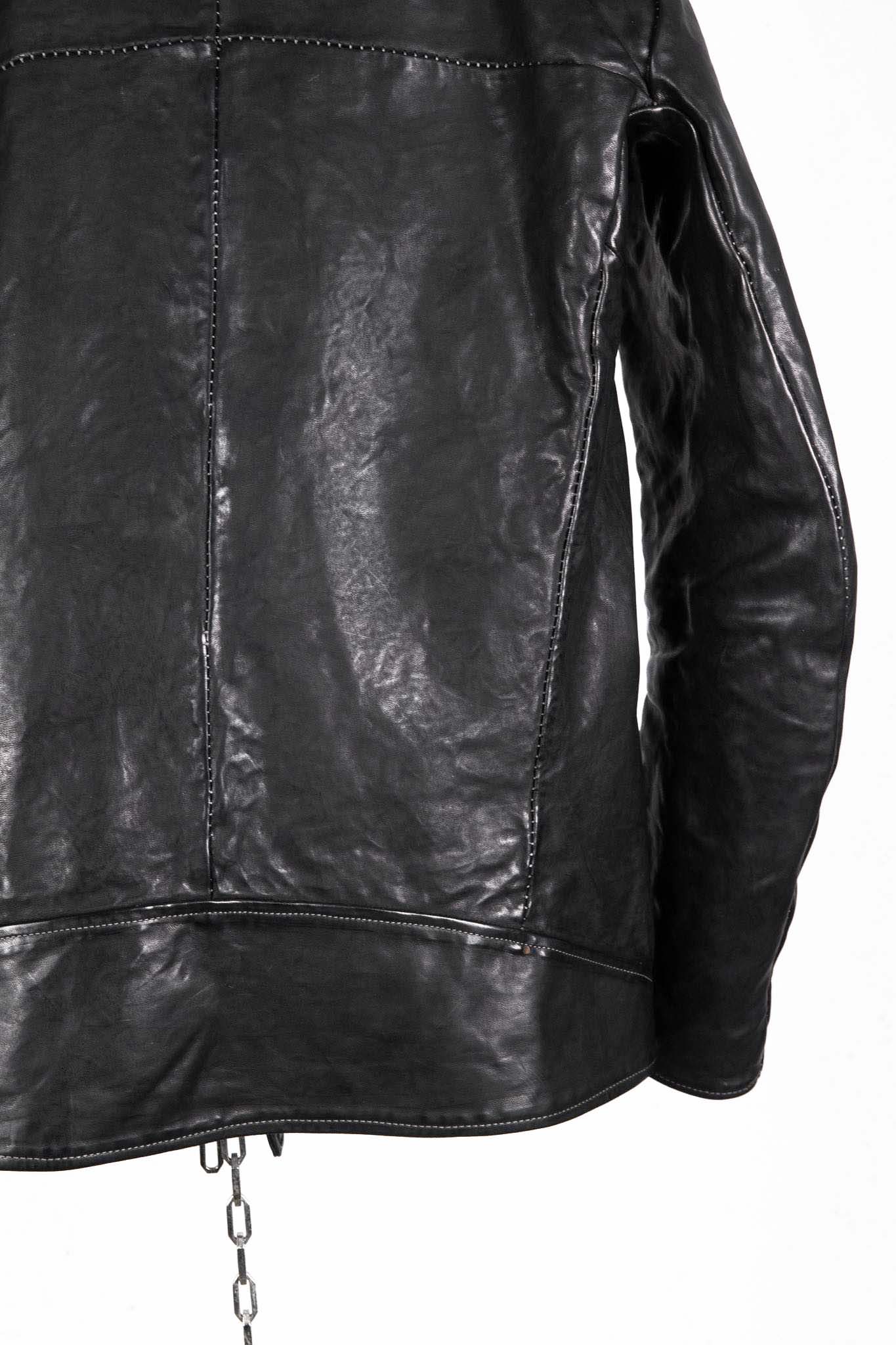 HORSE LEATHER DOUBLE BREAST MOTO DARTS SHOULDER BLOUSON LINED JB-3