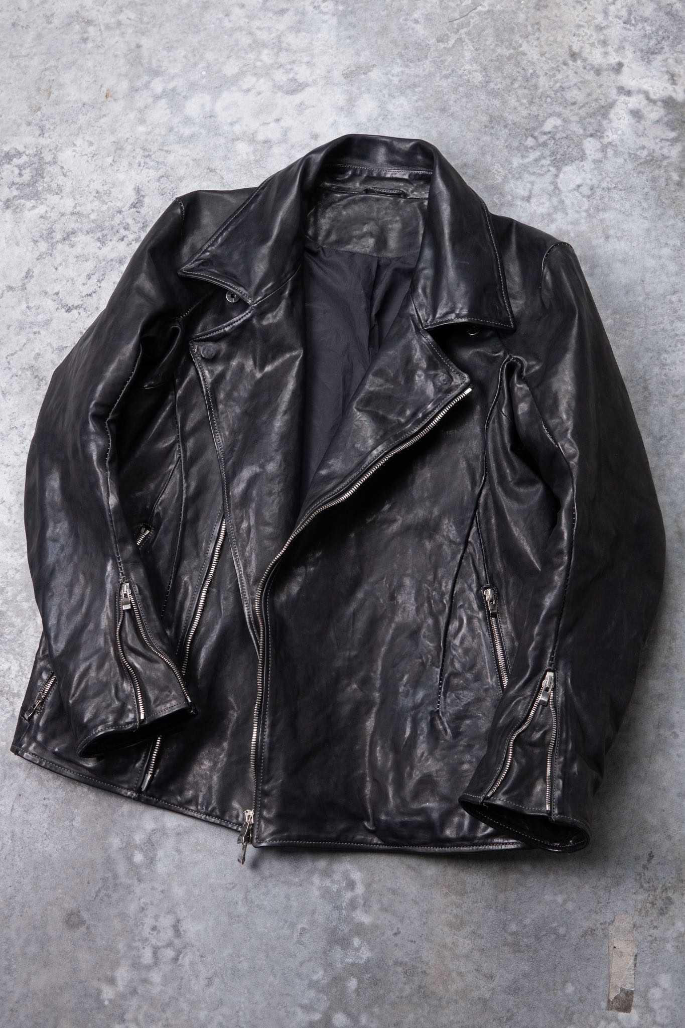 HORSE LEATHER DOUBLE BREAST MOTO LINED JB-3