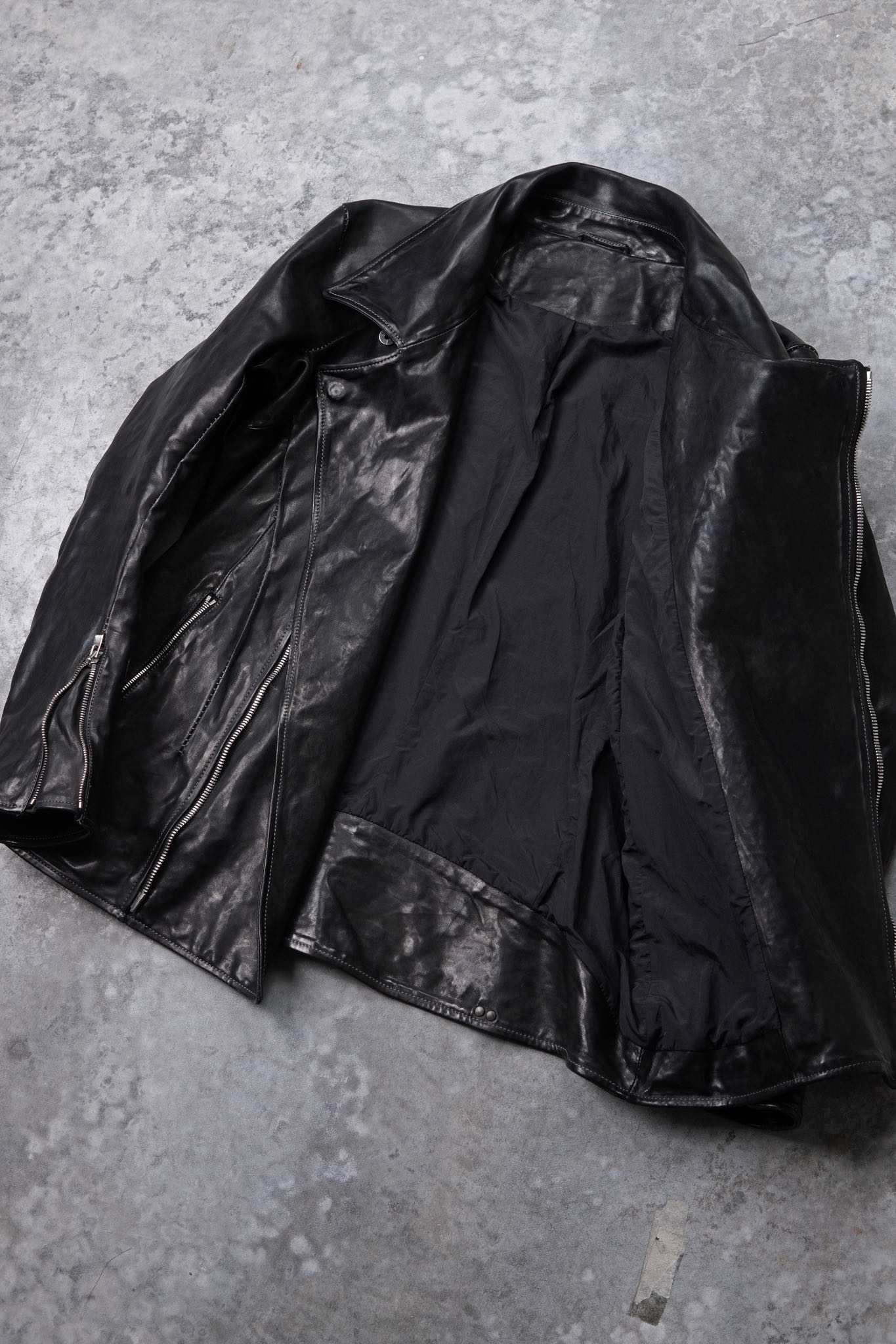 HORSE LEATHER DOUBLE BREAST MOTO LINED JB-3