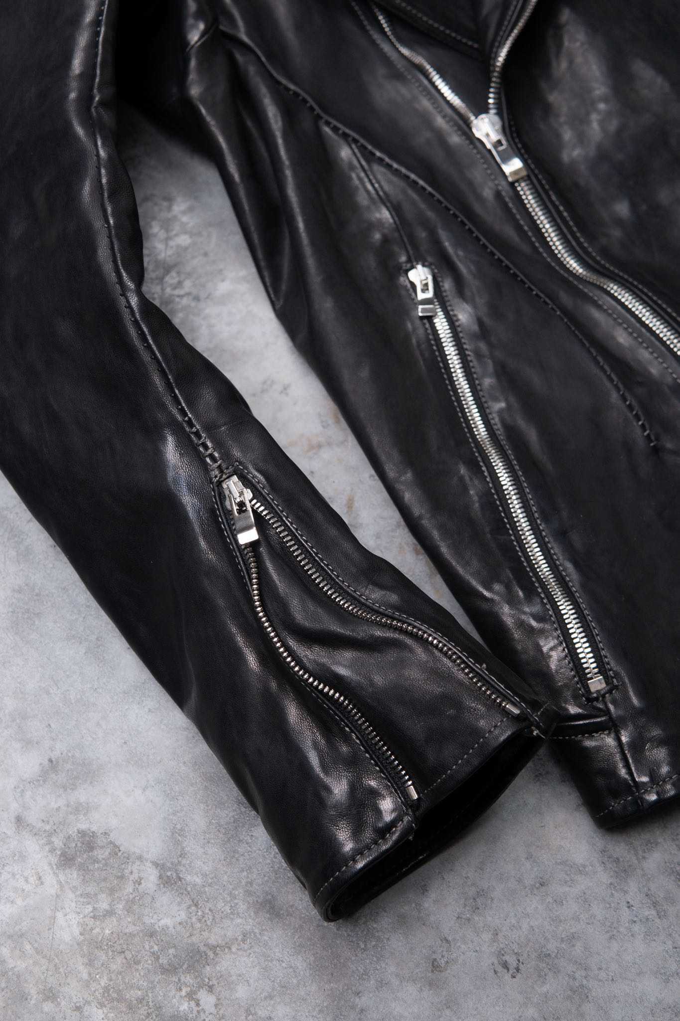 HORSE LEATHER DOUBLE BREAST MOTO LINED JB-3