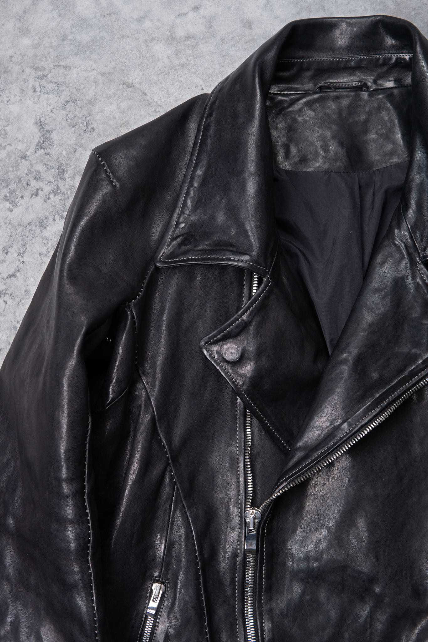 HORSE LEATHER DOUBLE BREAST MOTO LINED JB-3