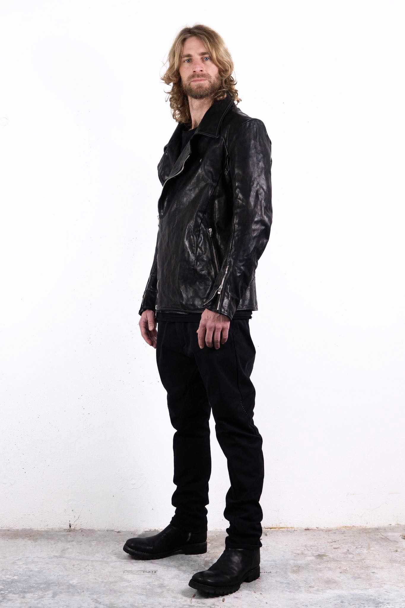 HORSE LEATHER DOUBLE BREAST MOTO LINED JB-3