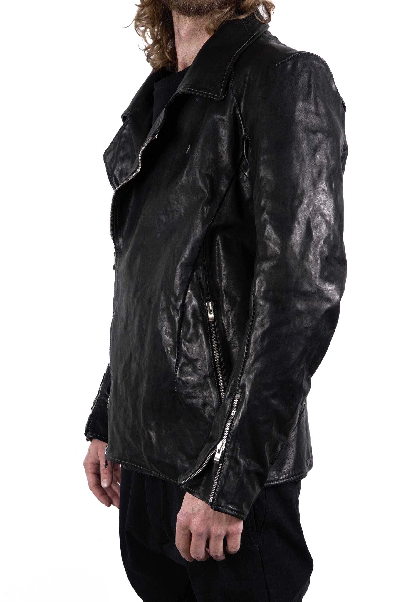 HORSE LEATHER DOUBLE BREAST MOTO LINED JB-3