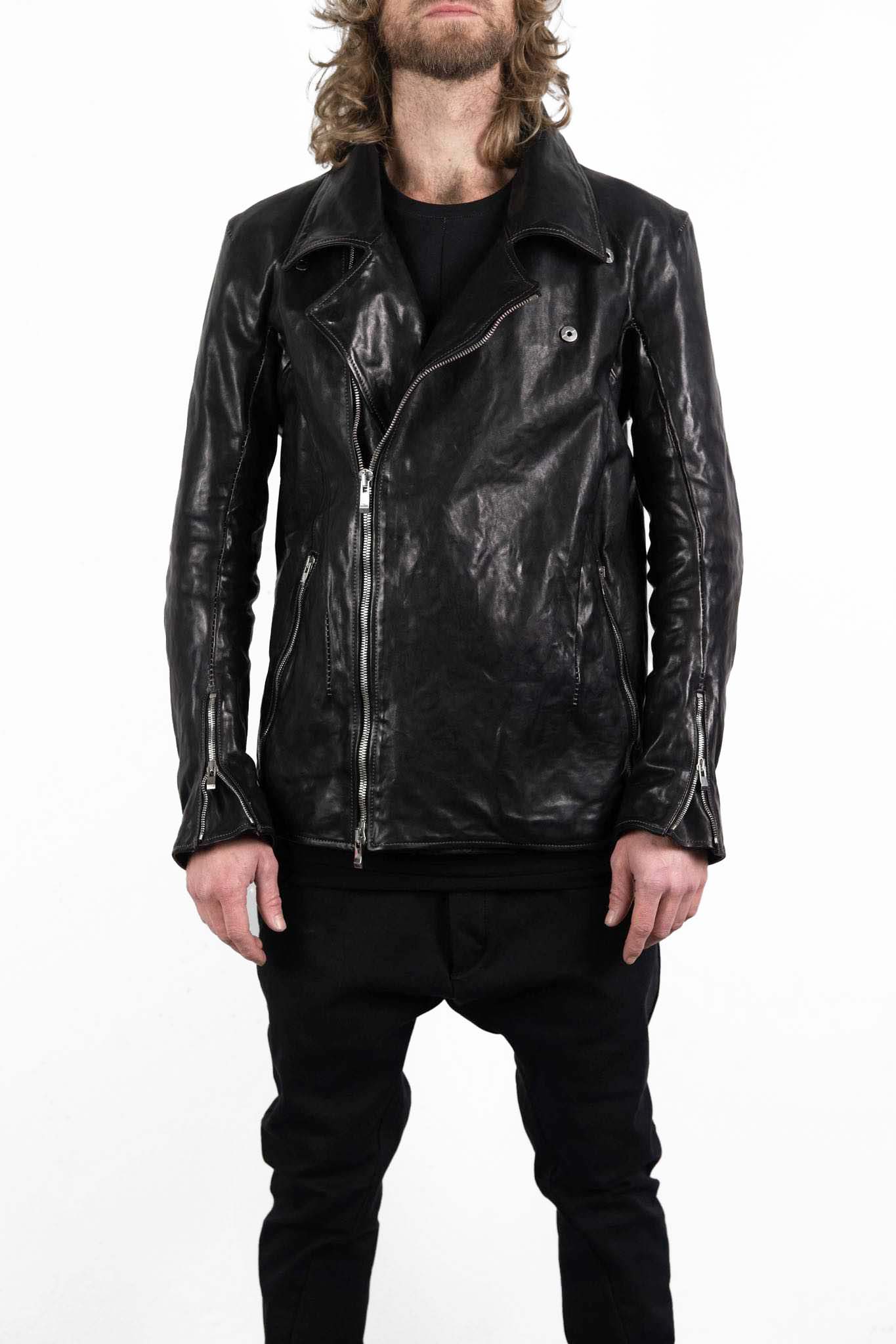 HORSE LEATHER DOUBLE BREAST MOTO LINED JB-3