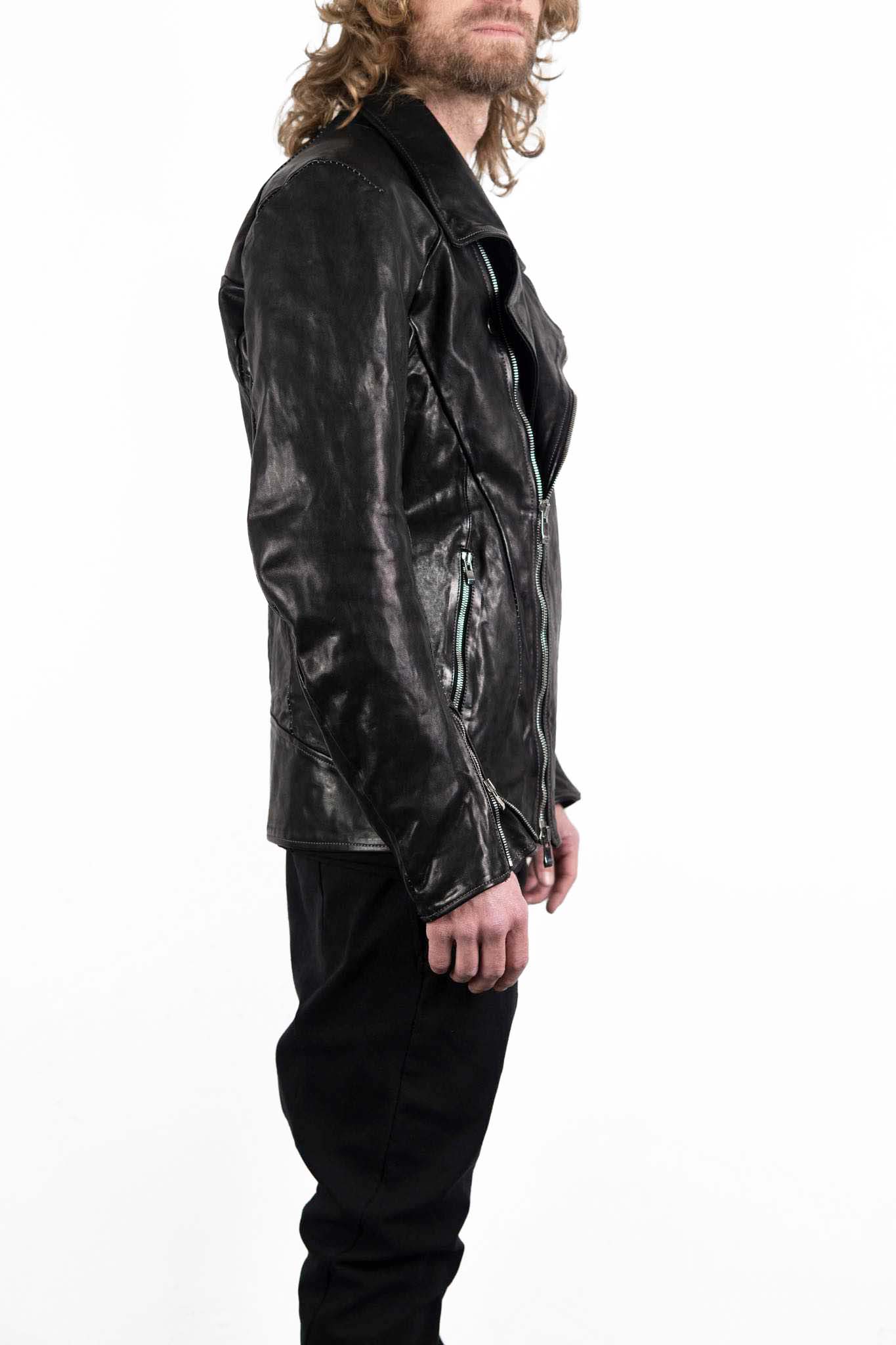 HORSE LEATHER DOUBLE BREAST MOTO LINED JB-3