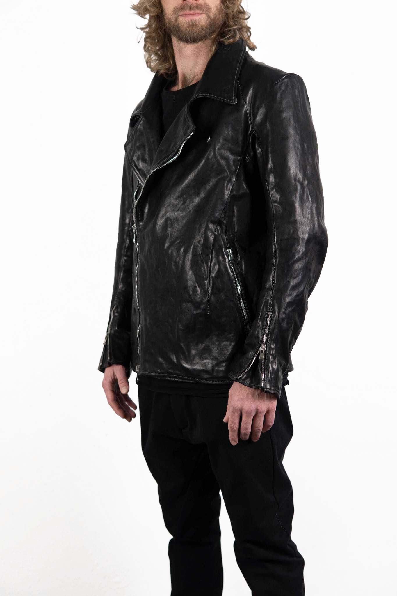 HORSE LEATHER DOUBLE BREAST MOTO LINED JB-3