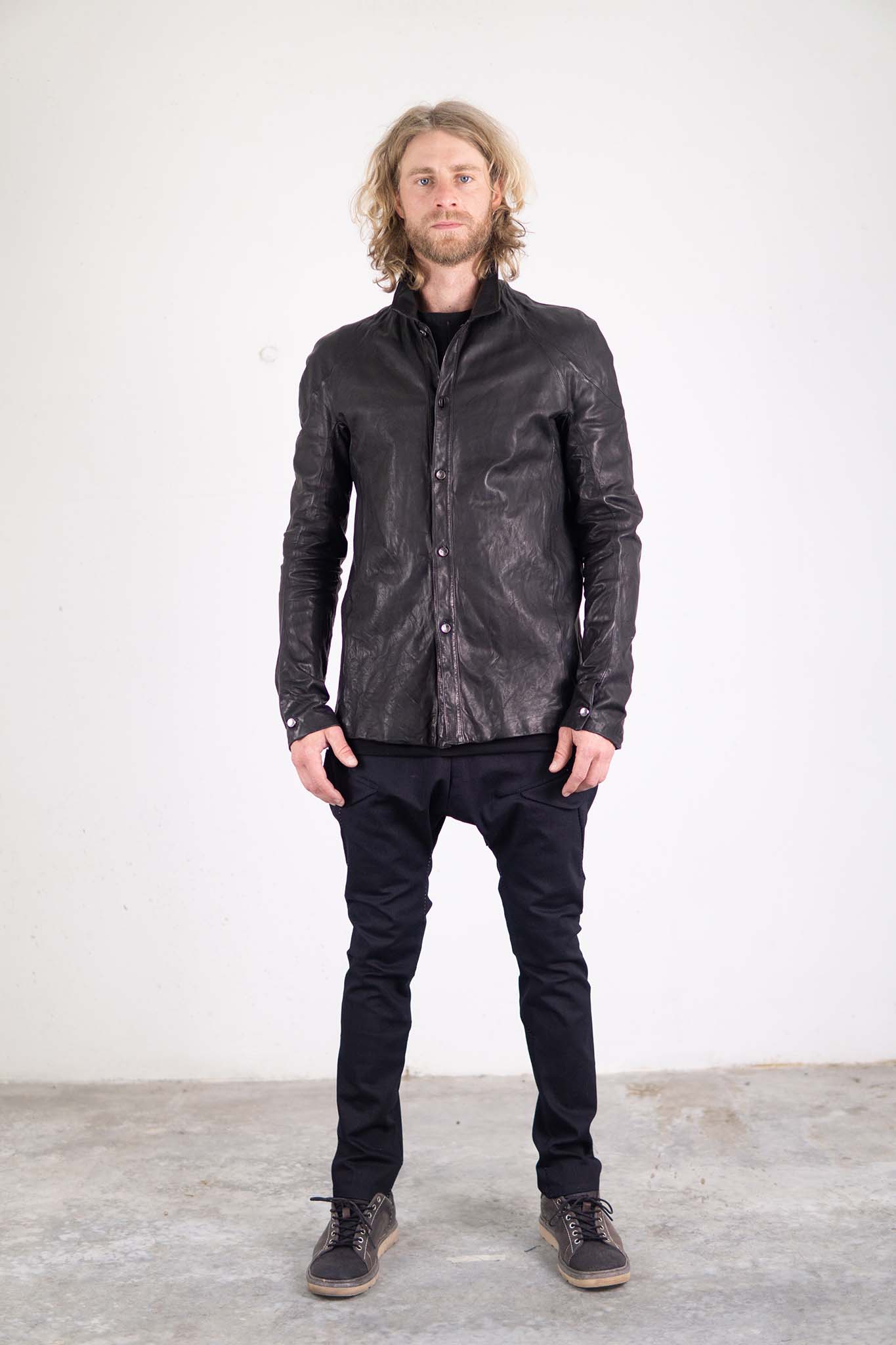 SHEEP LEATHER SHIRT B/D LINED JS-2