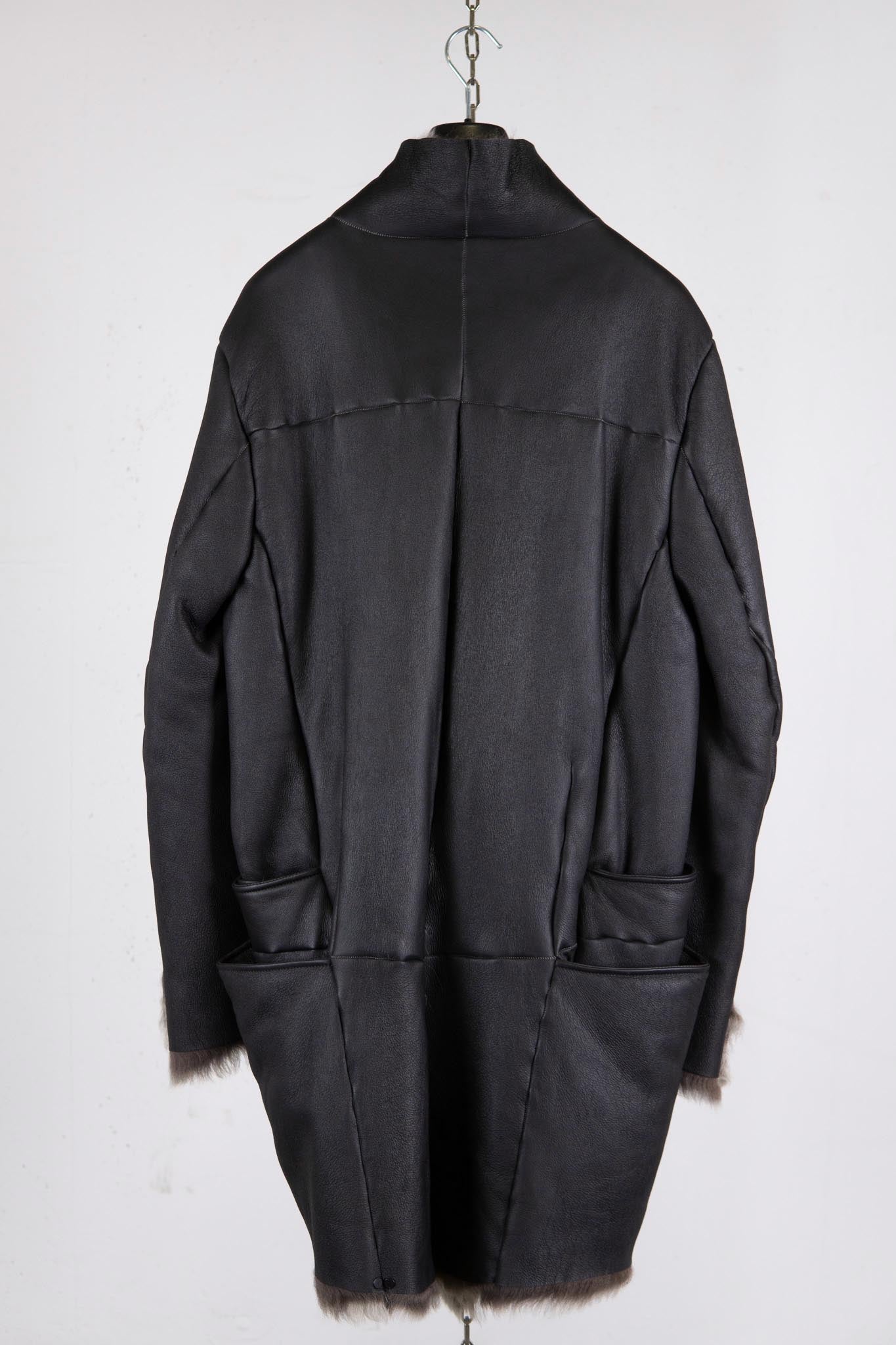 SHEEP SHEARLING  ZIP FRONT W/POKET  COAT