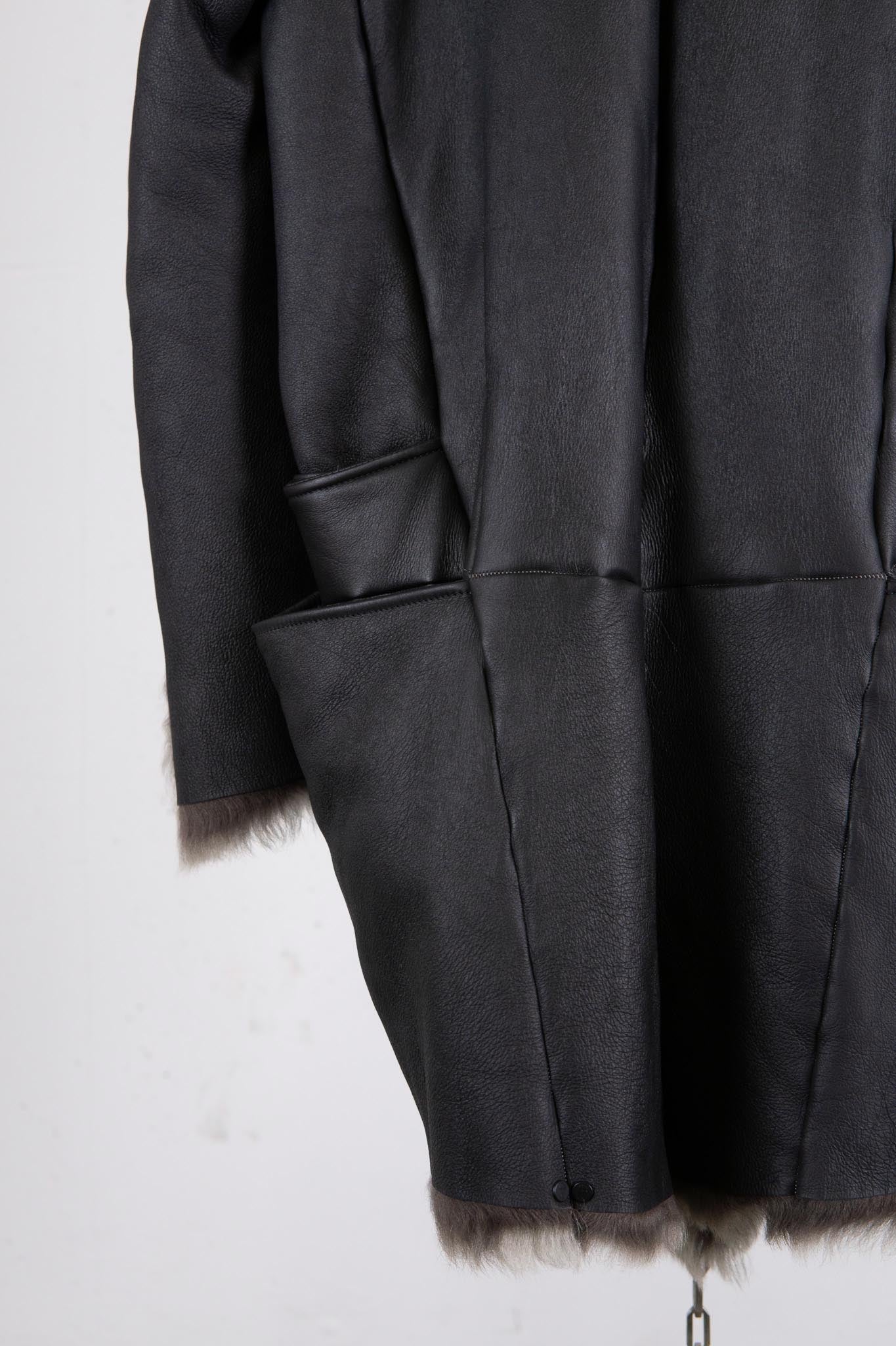 SHEEP SHEARLING  ZIP FRONT W/POKET  COAT