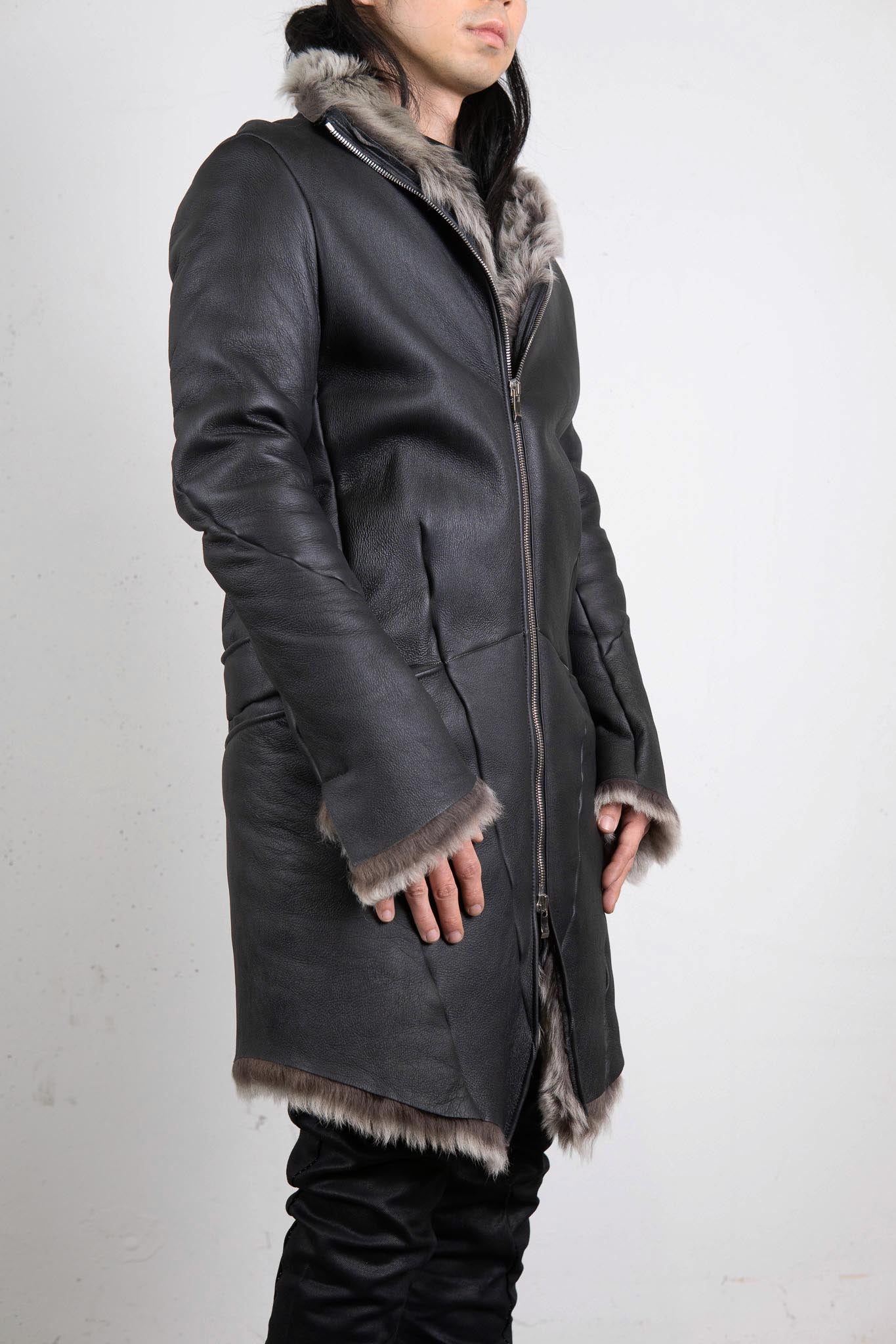 SHEEP SHEARLING  ZIP FRONT W/POKET  COAT
