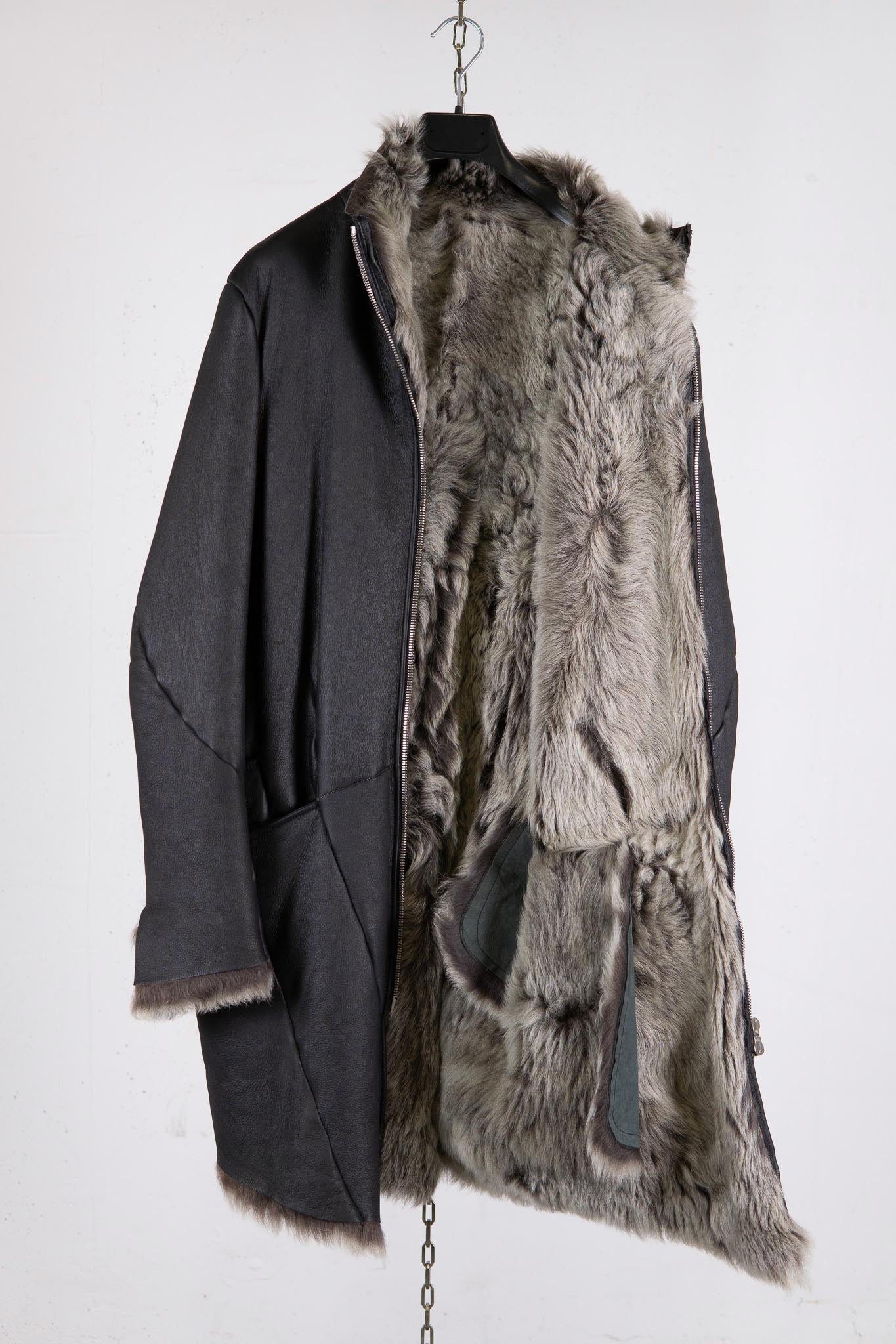 SHEEP SHEARLING  ZIP FRONT W/POKET  COAT