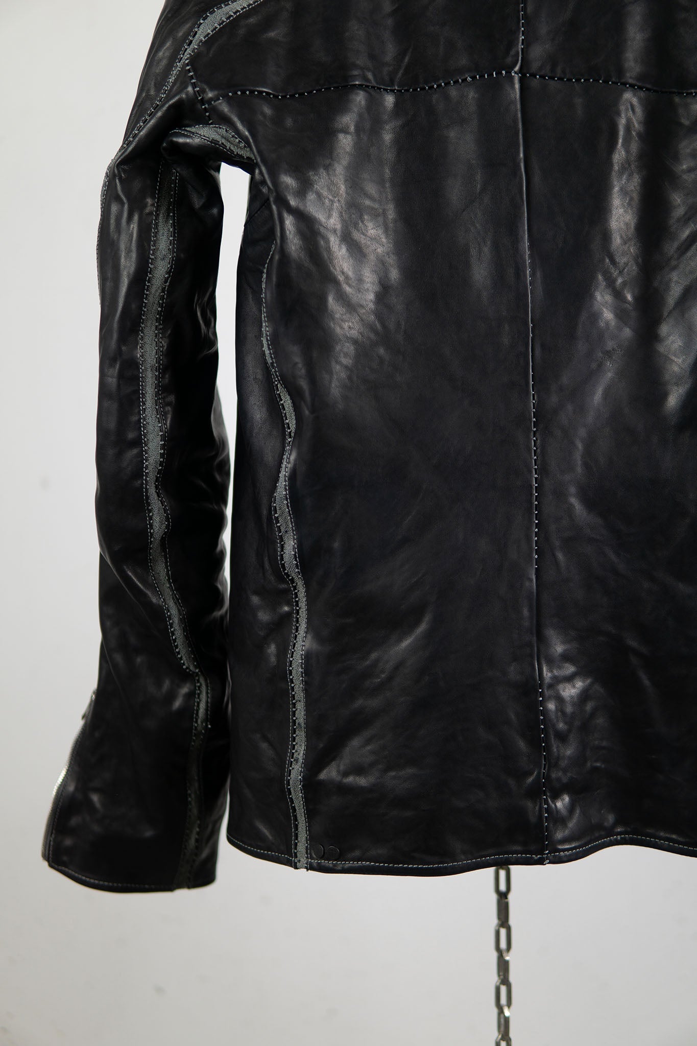 HORSE LEATHER HIGH COLLAR JACKET W/ELASTIC LINED JB-7E – incarnation STORE