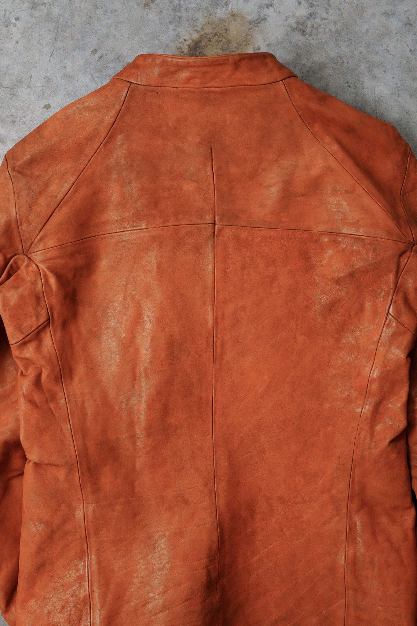 CALF LEATHER STAND UP COLLAR BIKER JACKET JB-2
