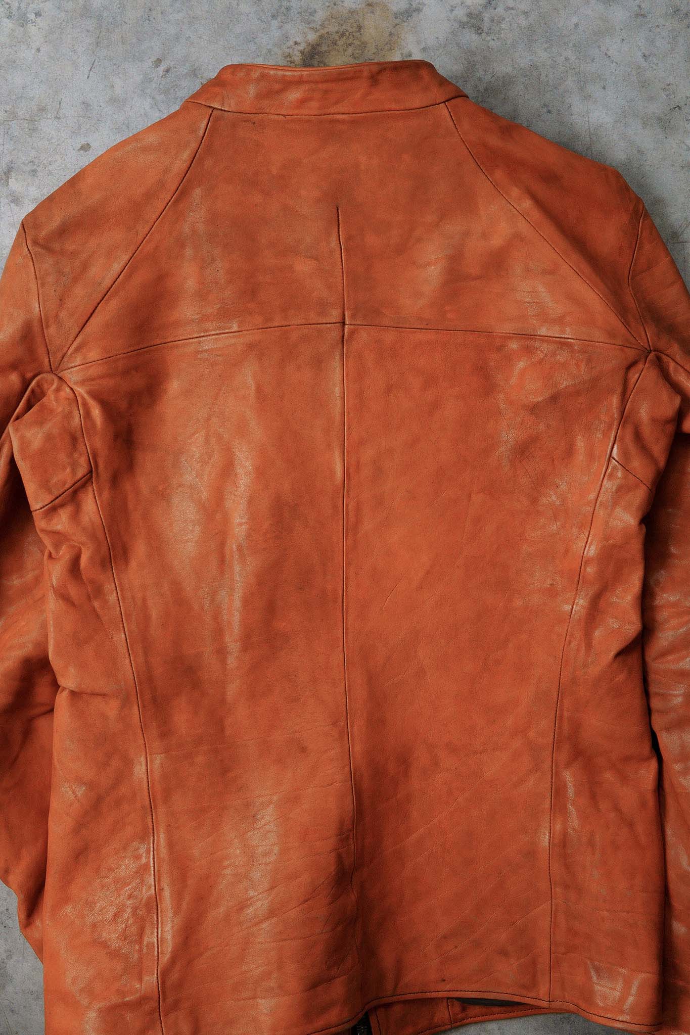 CALF LEATHER STAND UP COLLAR BIKER JACKET JB-2