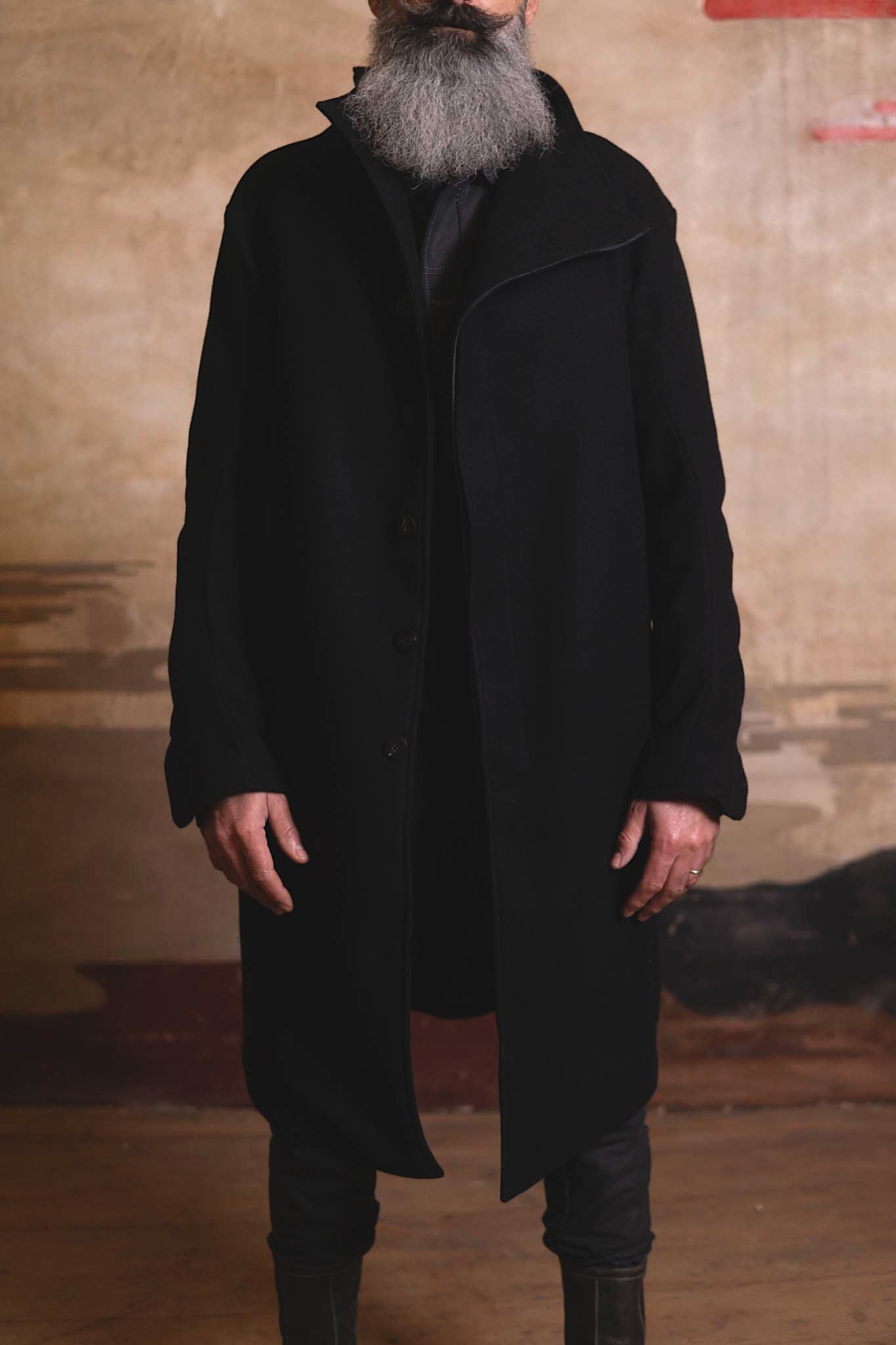 WOOL 100% HIGH NECK FRY FRONT BTN COAT LINED JCP-4B